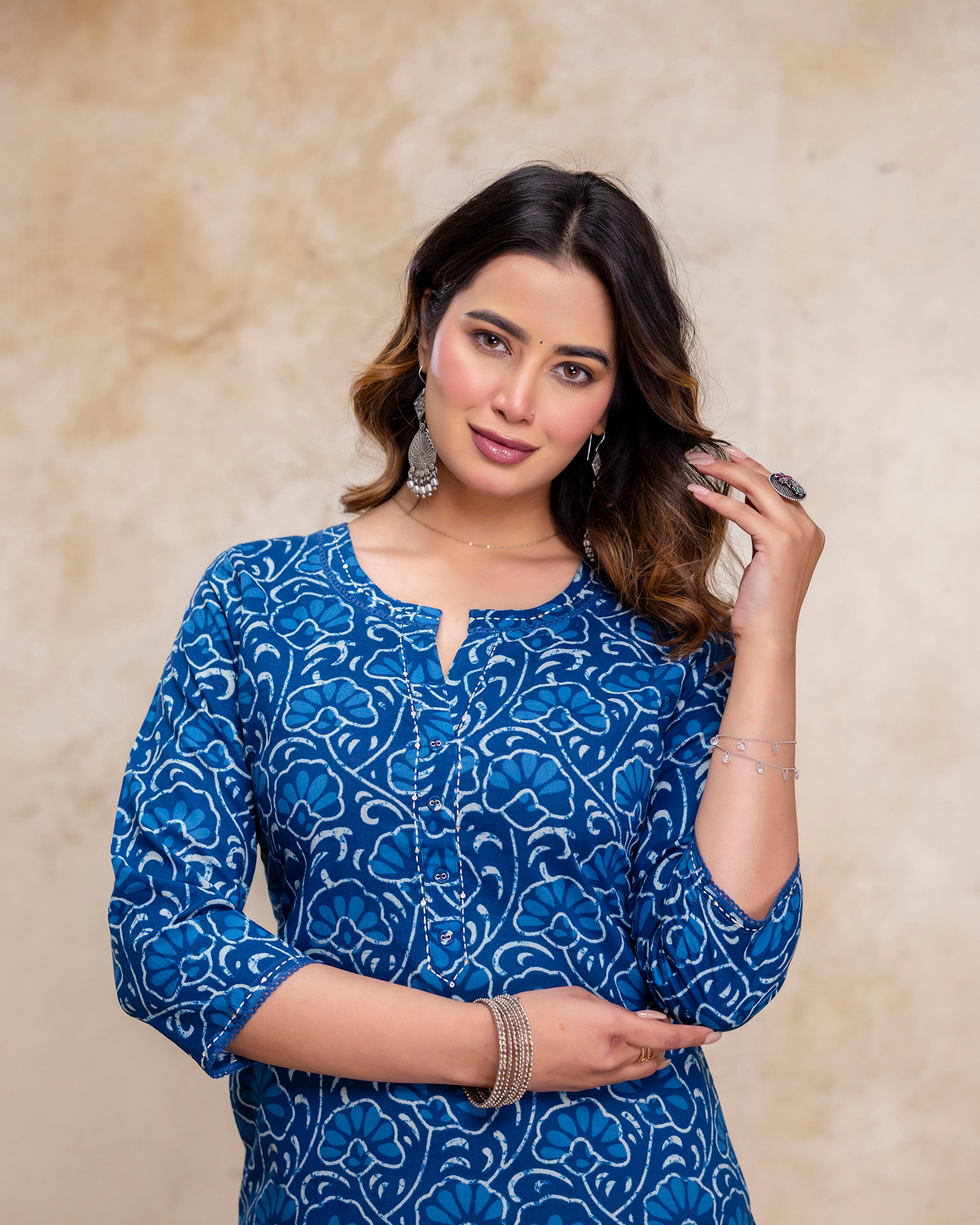 The 'Ira' Indigo Vine Straight Kurta