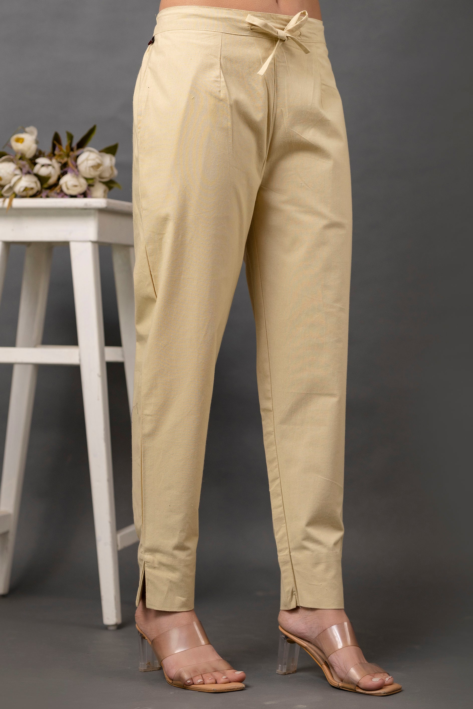 PURE COTTON PANT - BEIGE
