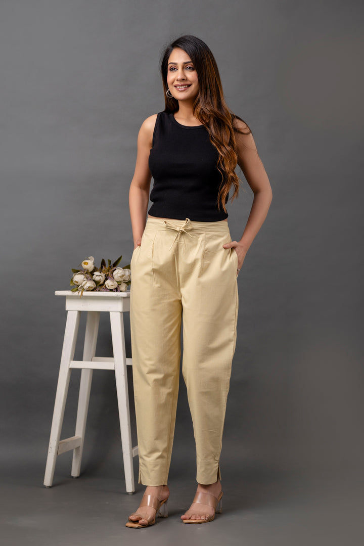 PURE COTTON PANT - BEIGE