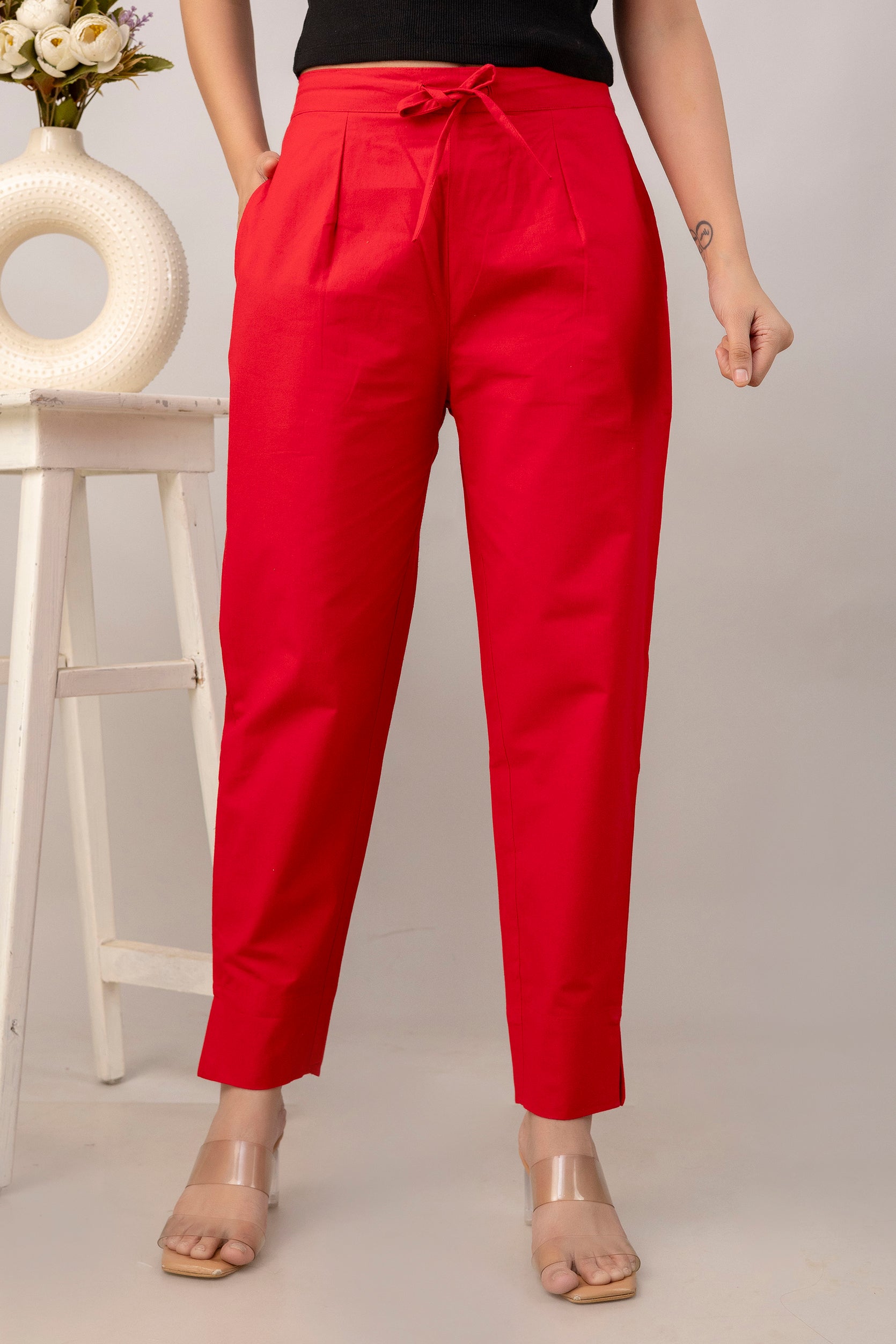 PURE COTTON PANT - RED