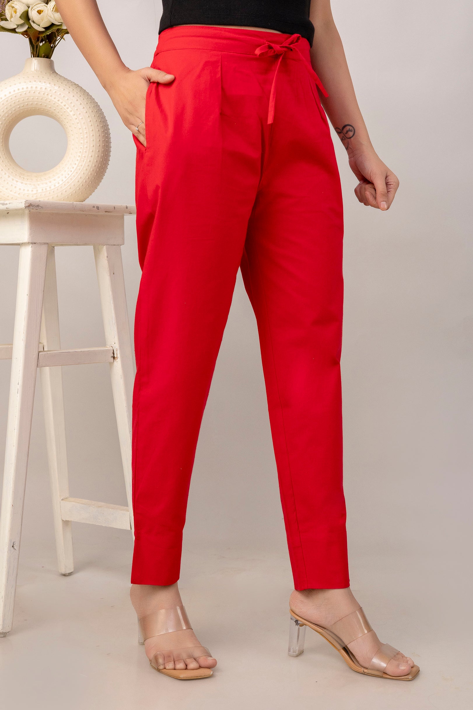 PURE COTTON PANT - RED