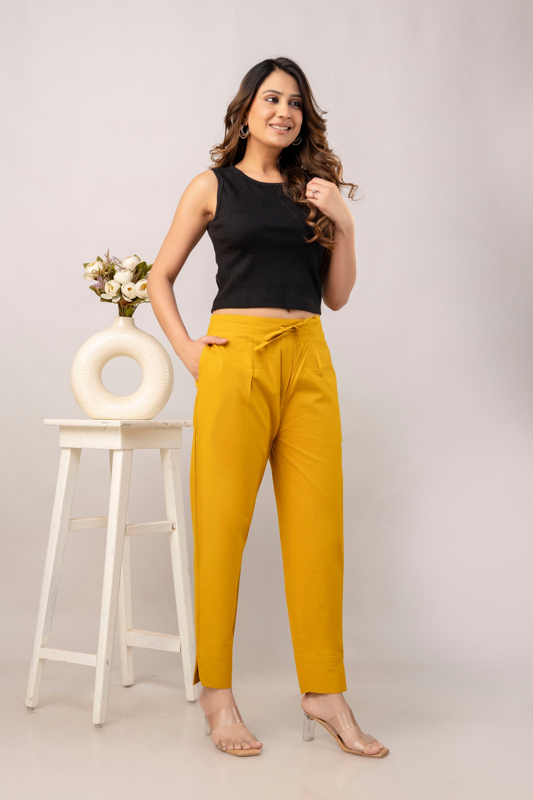 PURE COTTON PANT - MUSTARD