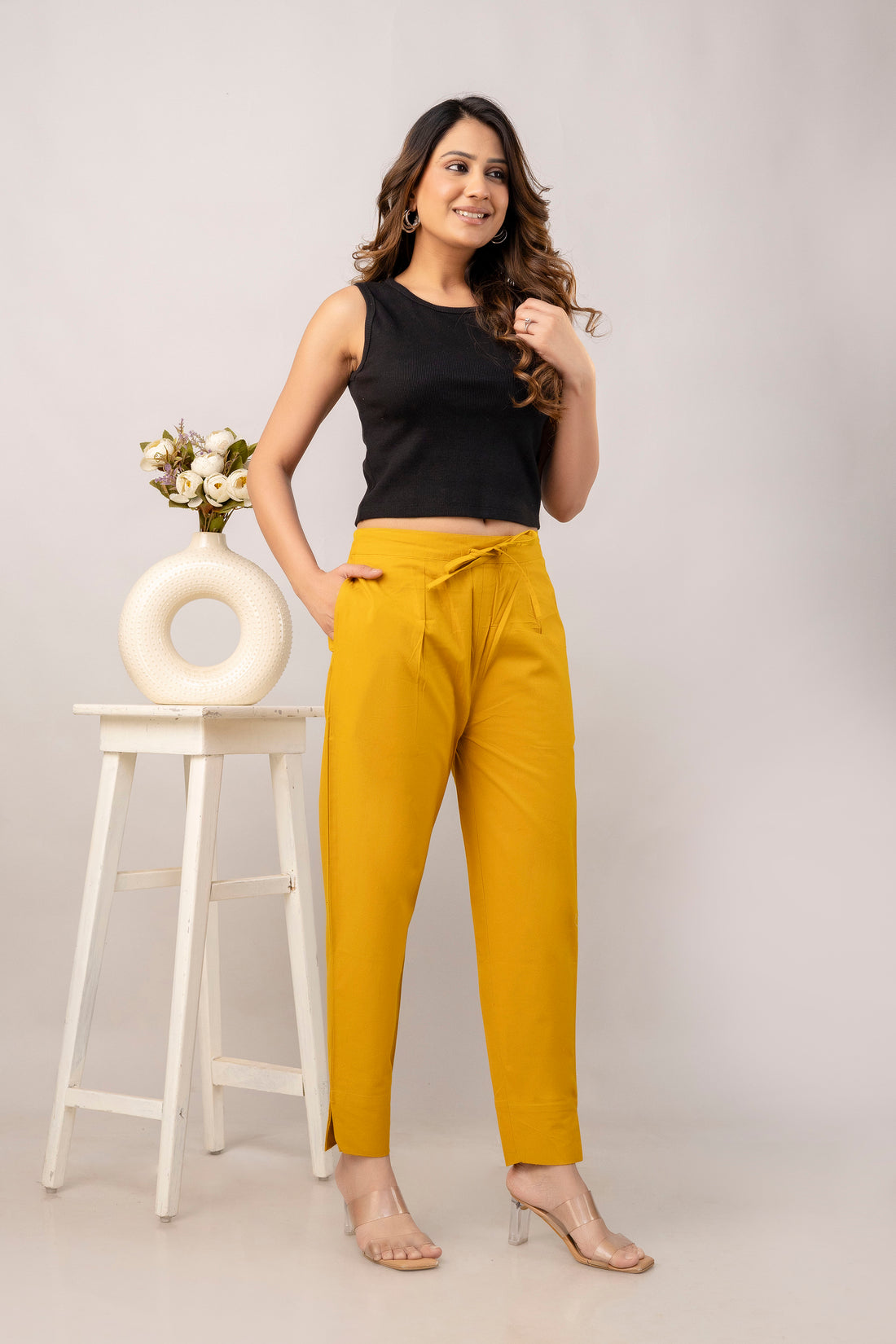 PURE COTTON PANT - MUSTARD