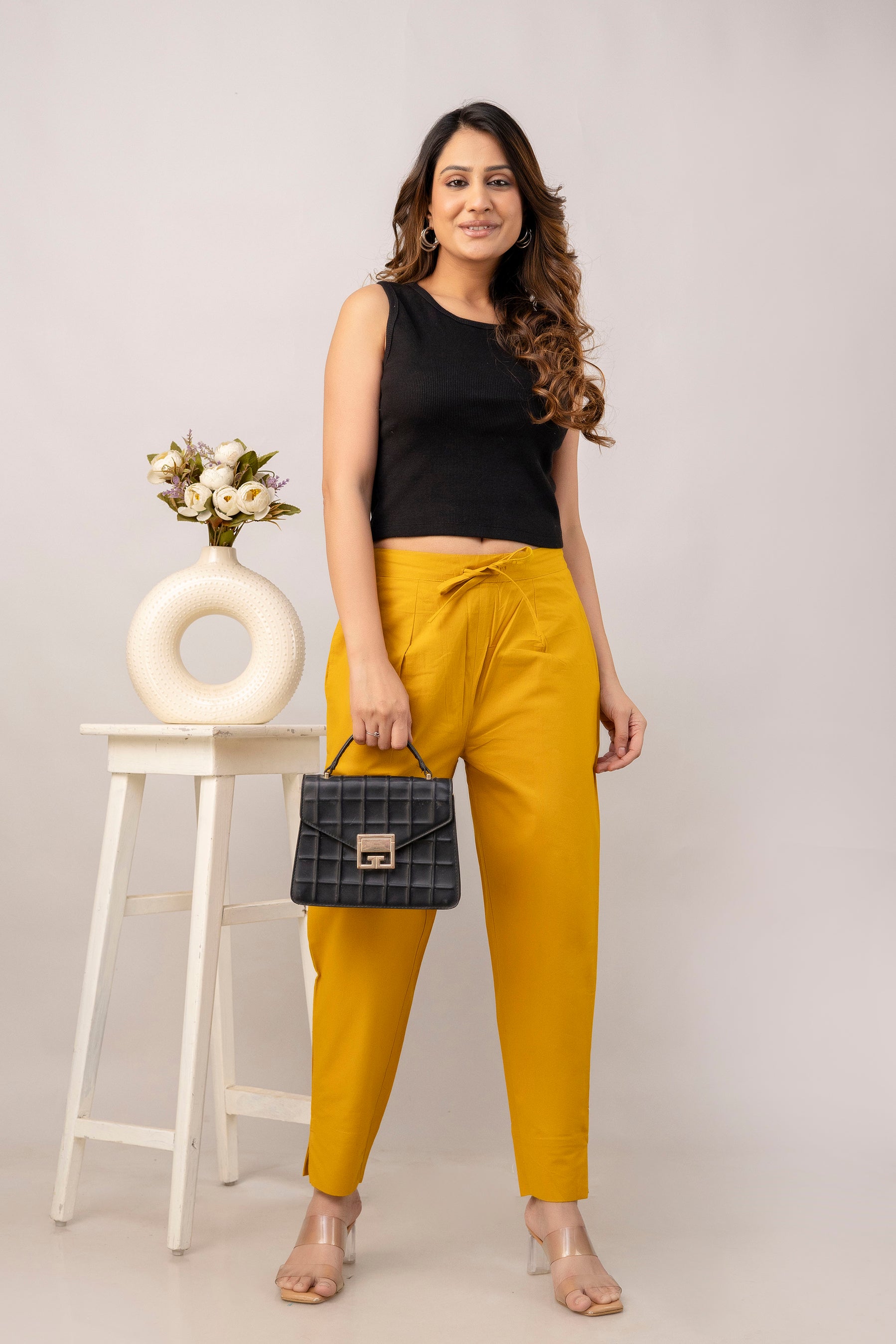 PURE COTTON PANT - MUSTARD