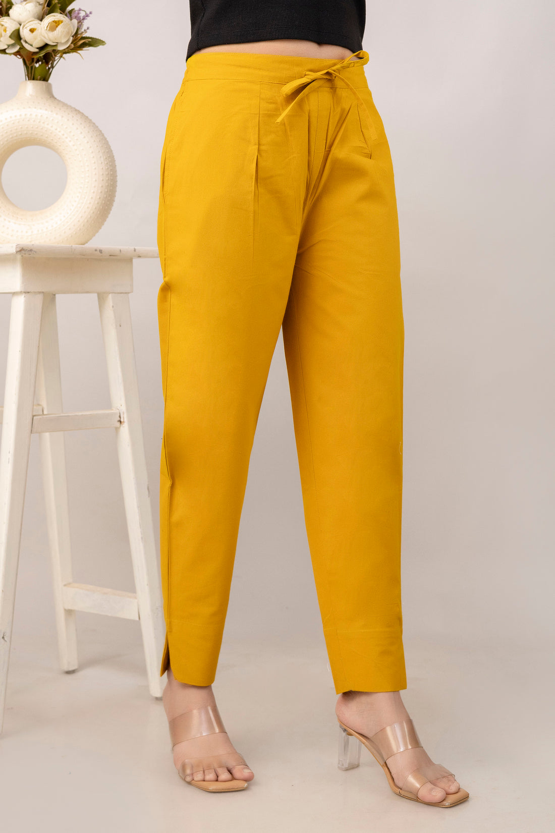 PURE COTTON PANT - MUSTARD