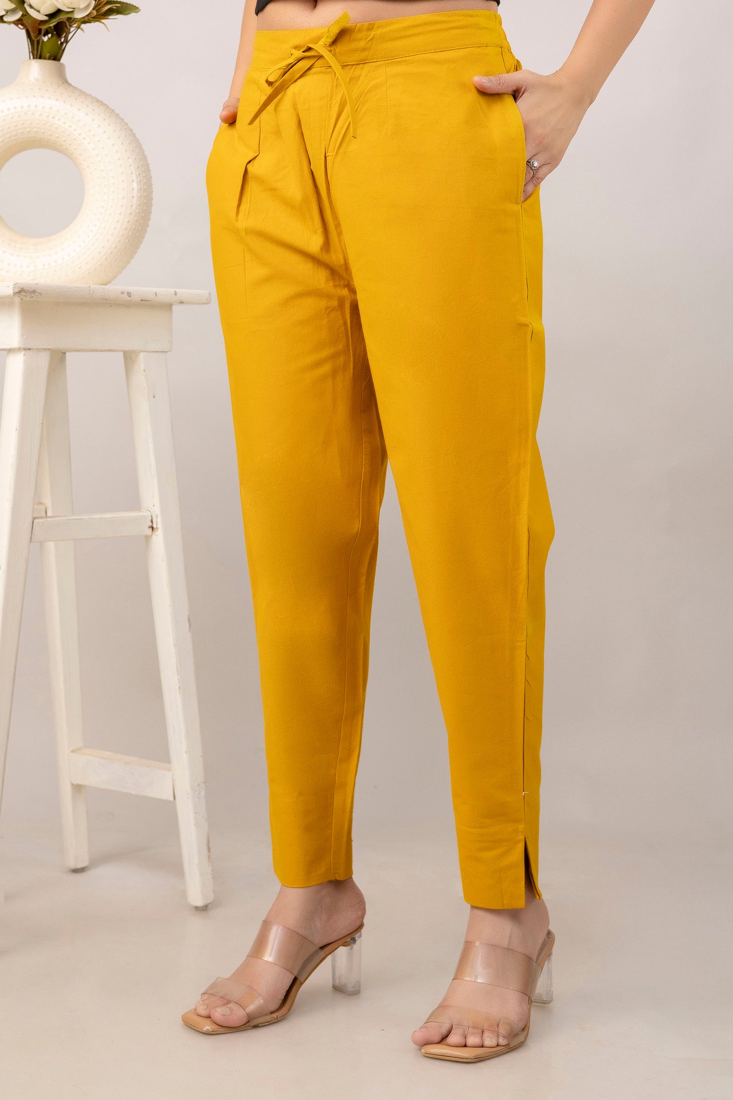 PURE COTTON PANT - MUSTARD
