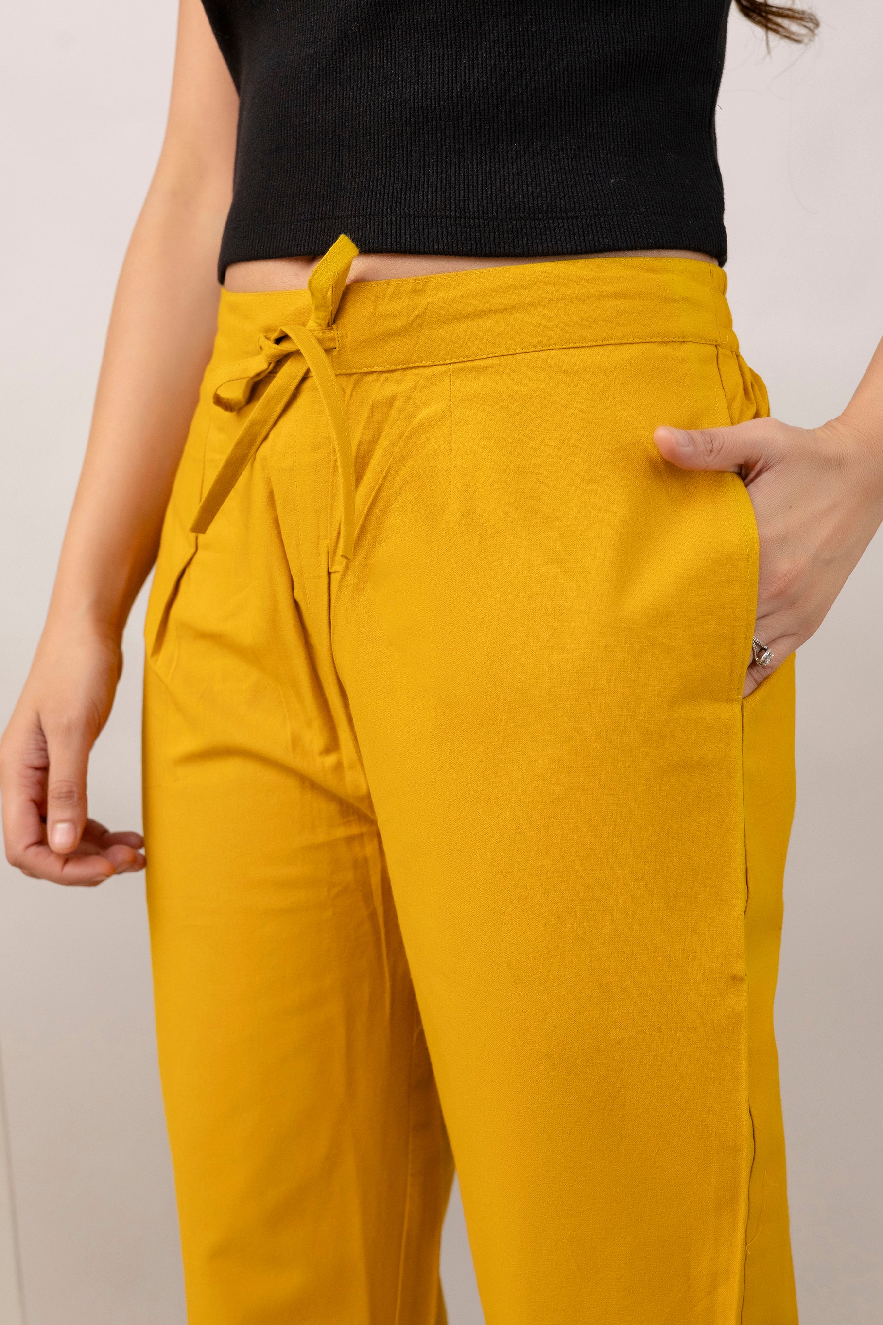 PURE COTTON PANT - MUSTARD