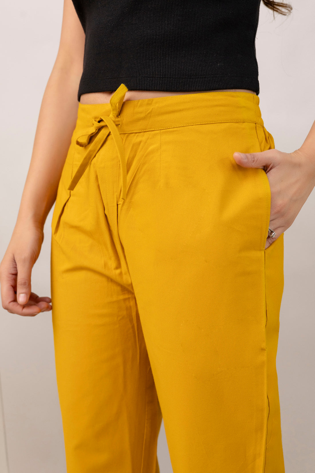 PURE COTTON PANT - MUSTARD