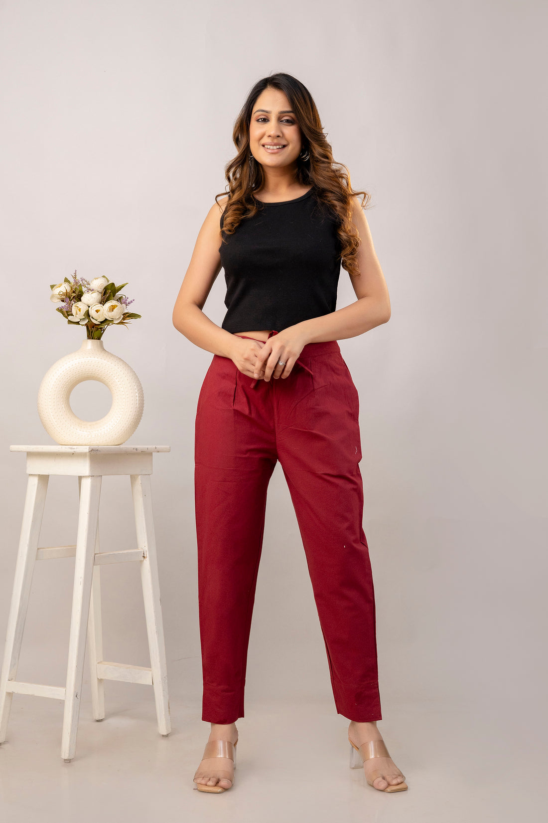 PURE COTTON PANT - MAROON