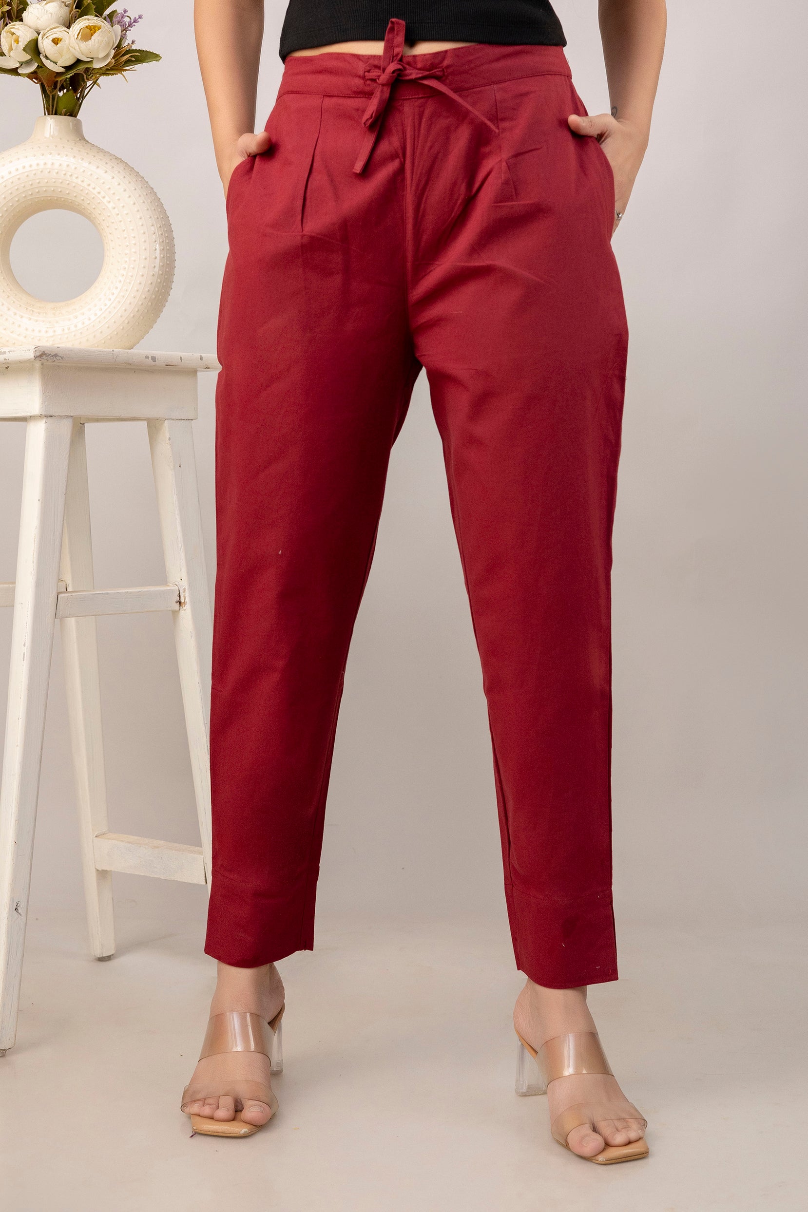 PURE COTTON PANT - MAROON
