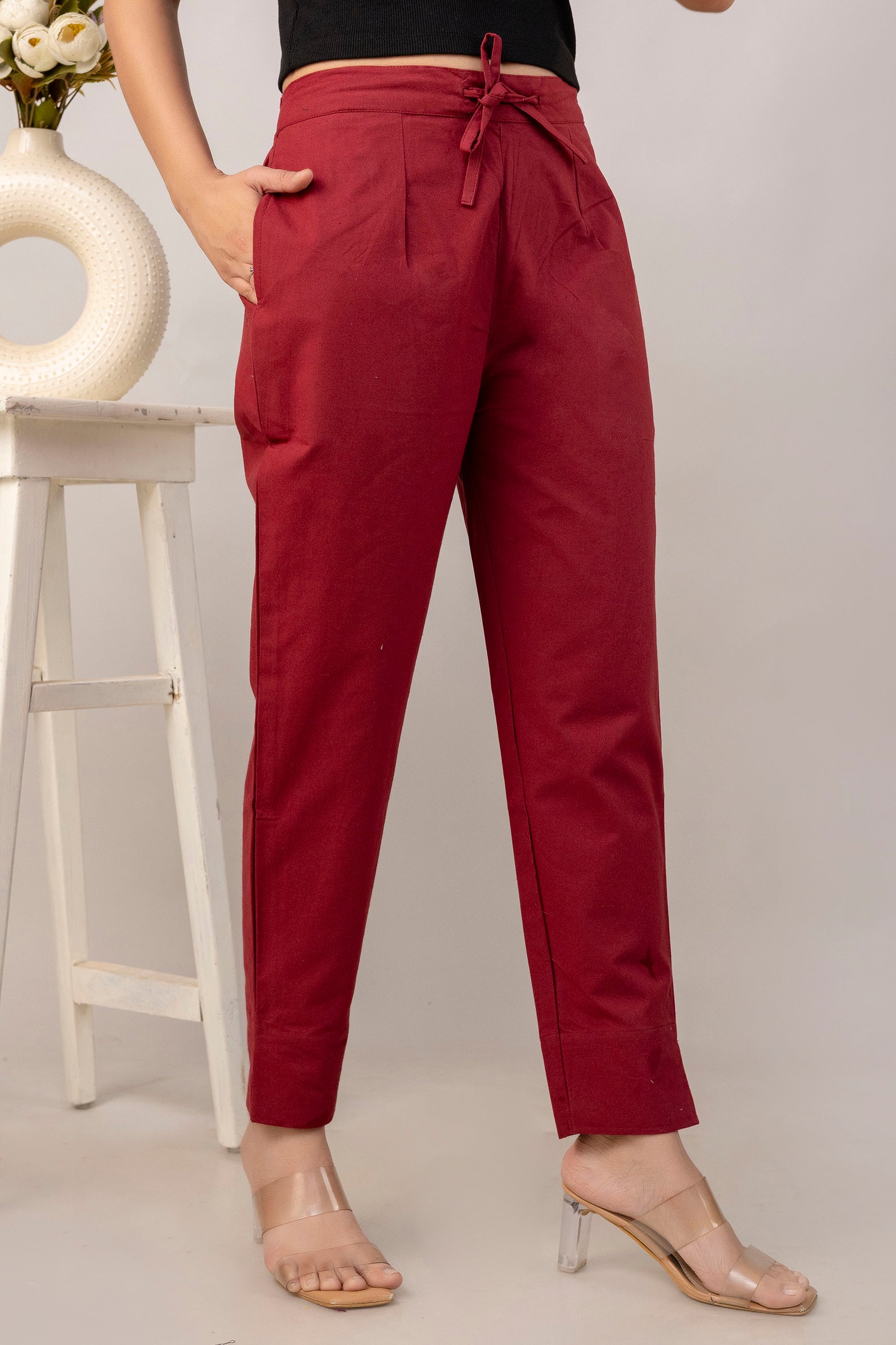 PURE COTTON PANT - MAROON