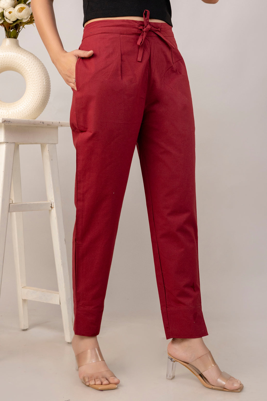 PURE COTTON PANT - MAROON
