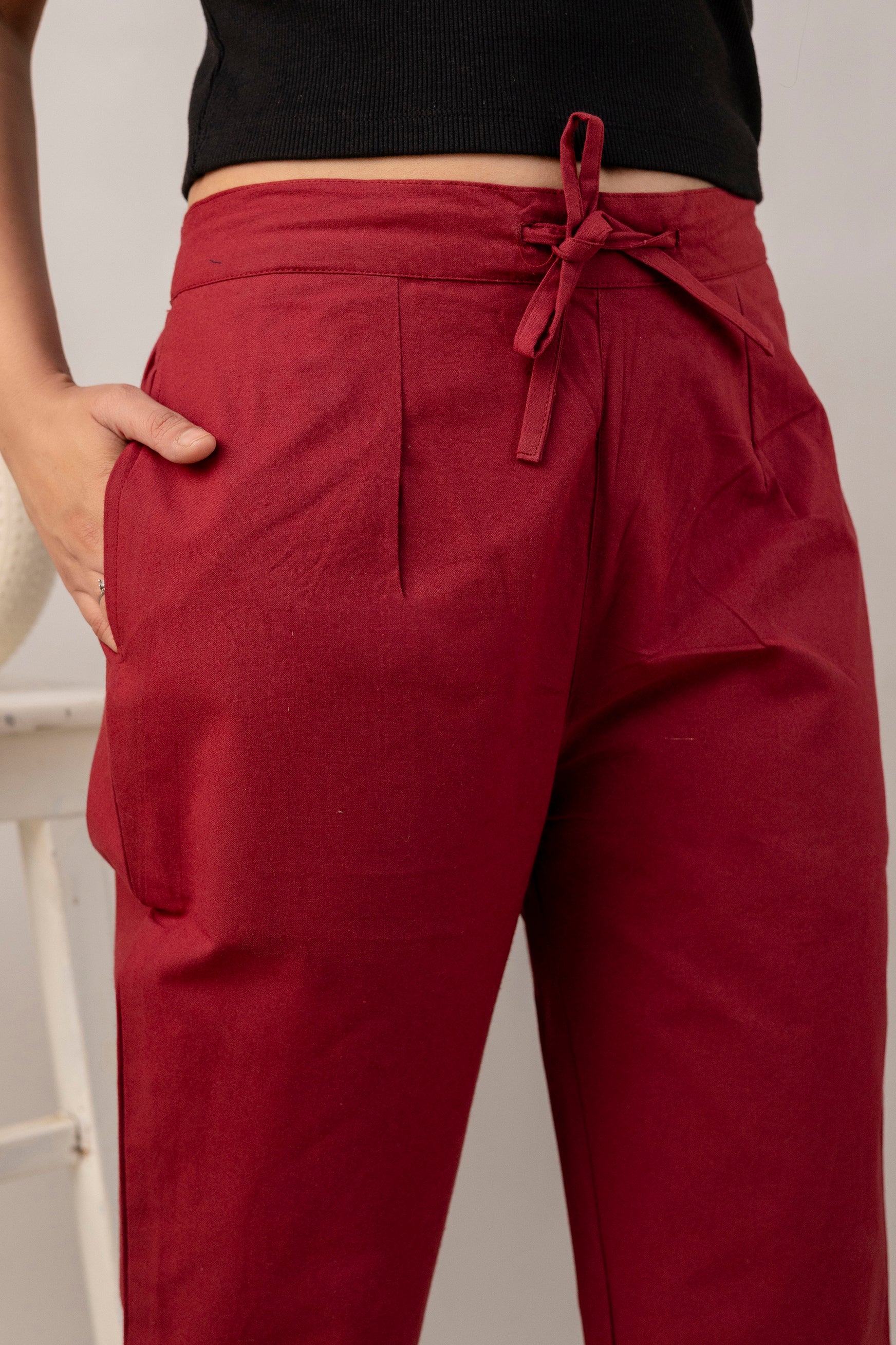 PURE COTTON PANT - MAROON