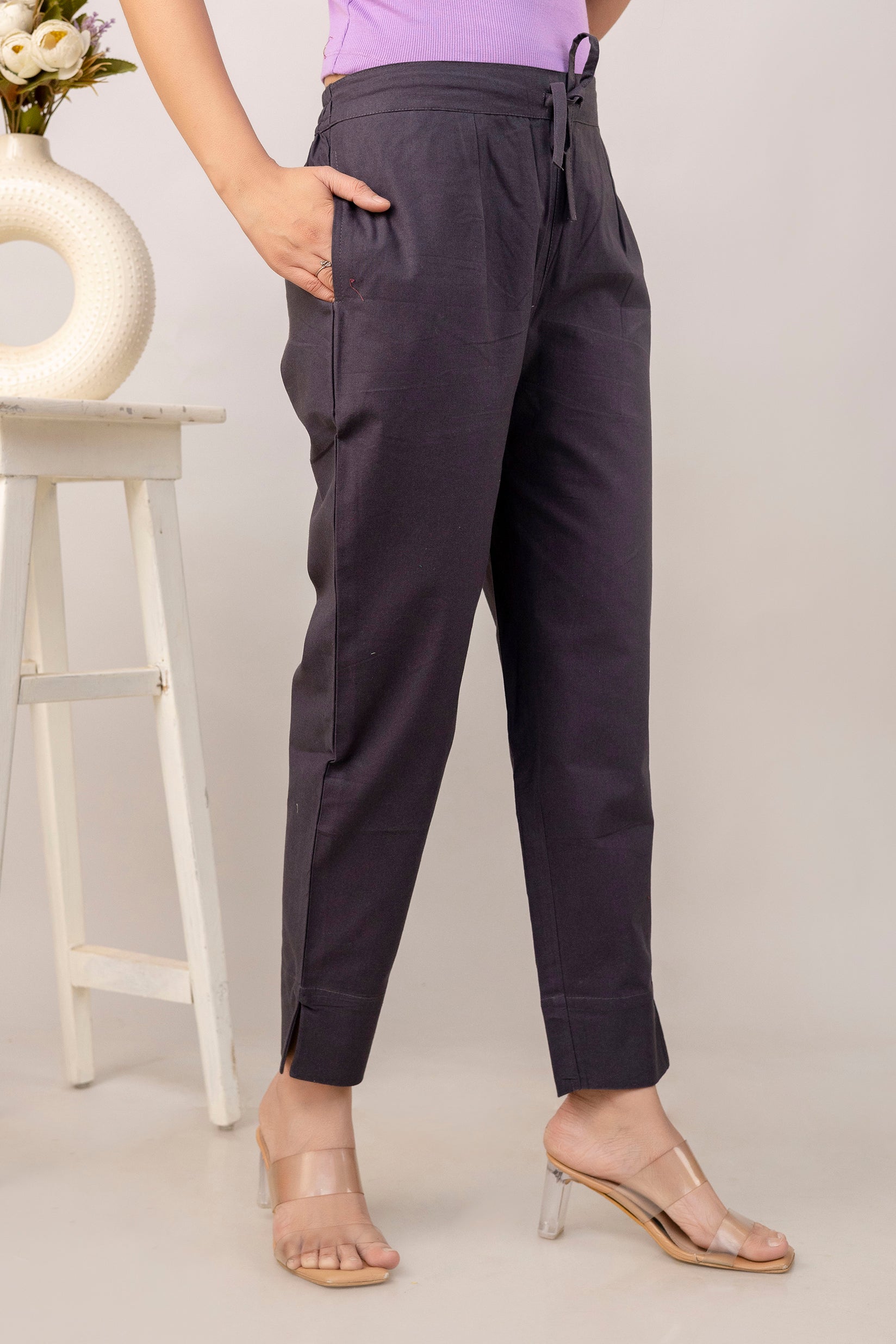PURE COTTON PANT - DARK GRAY
