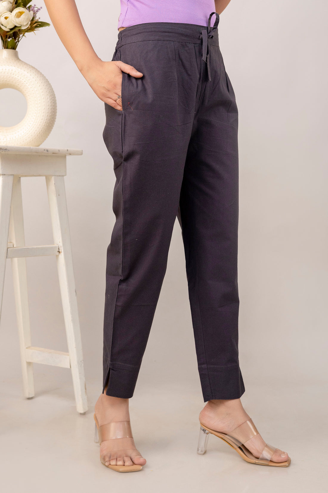 PURE COTTON PANT - DARK GRAY