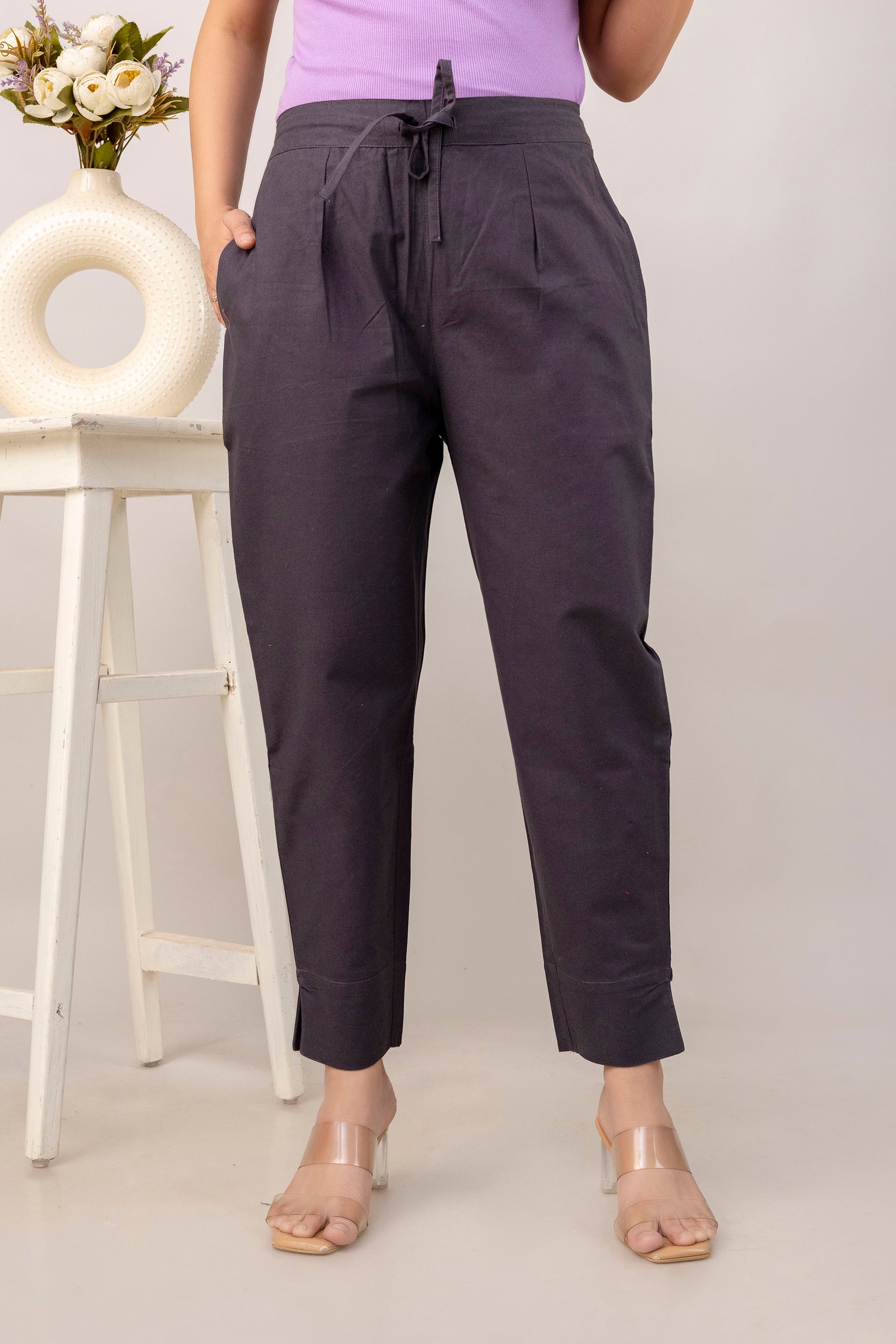 PURE COTTON PANT - DARK GRAY