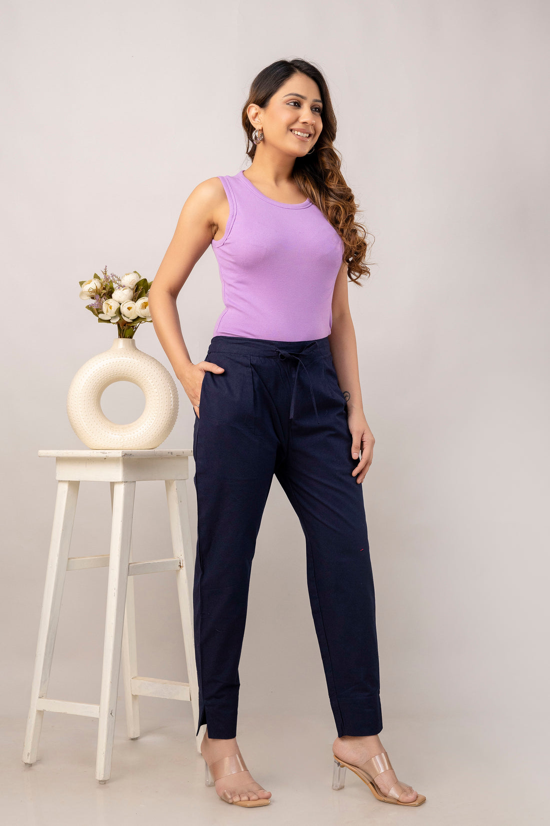 PURE COTTON PANT - NAVY BLUE