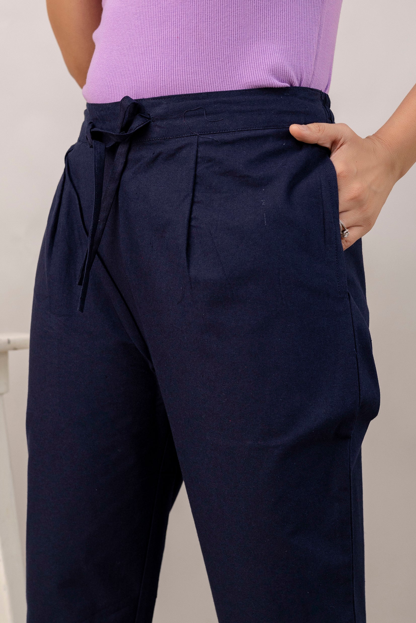 PURE COTTON PANT - NAVY BLUE
