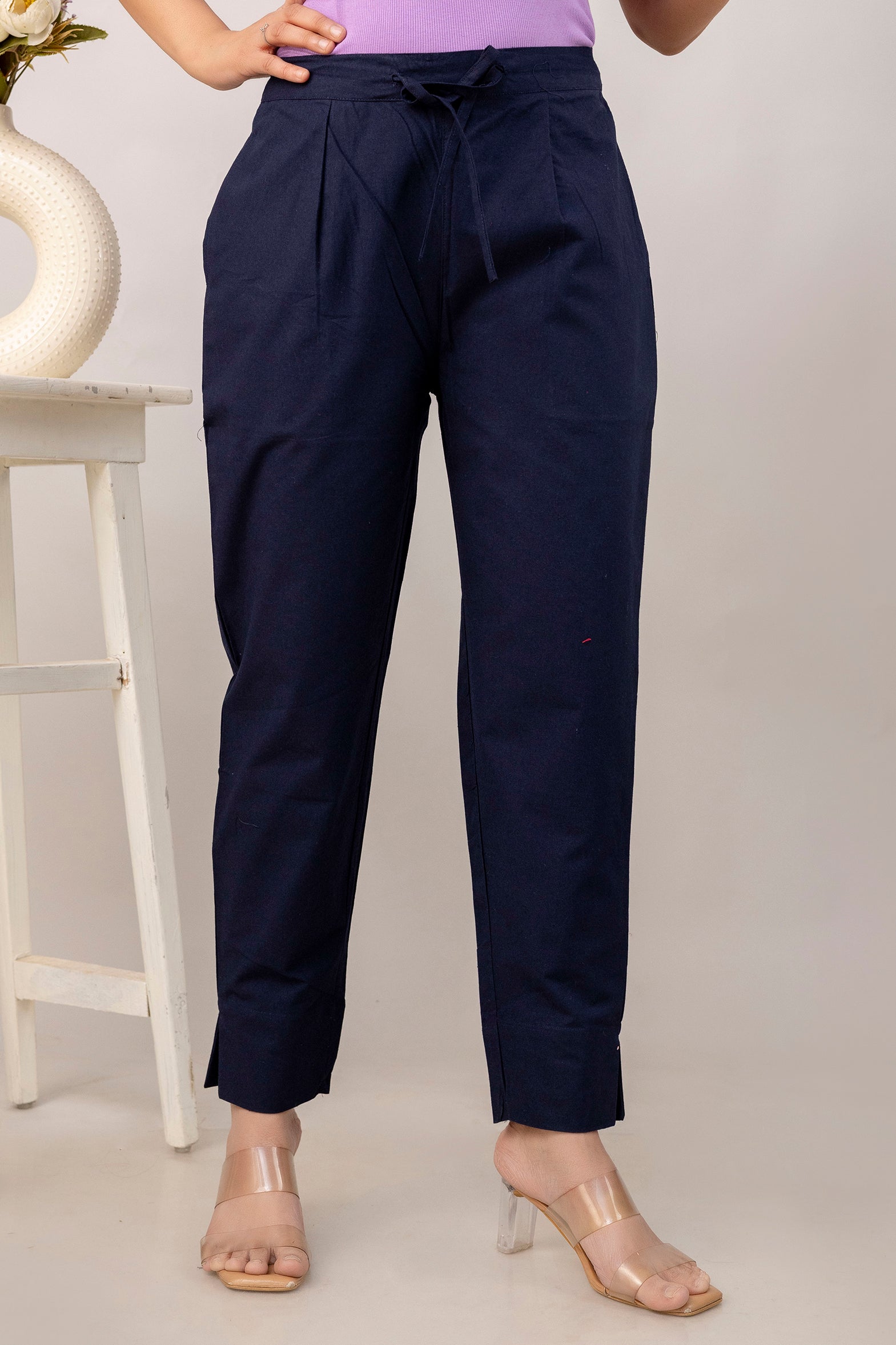 PURE COTTON PANT - NAVY BLUE