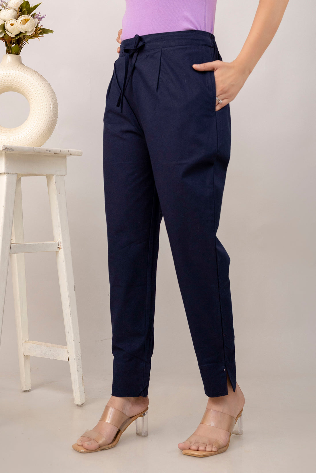 PURE COTTON PANT - NAVY BLUE
