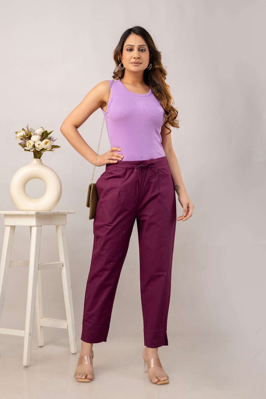 PURE COTTON PANT - WINE