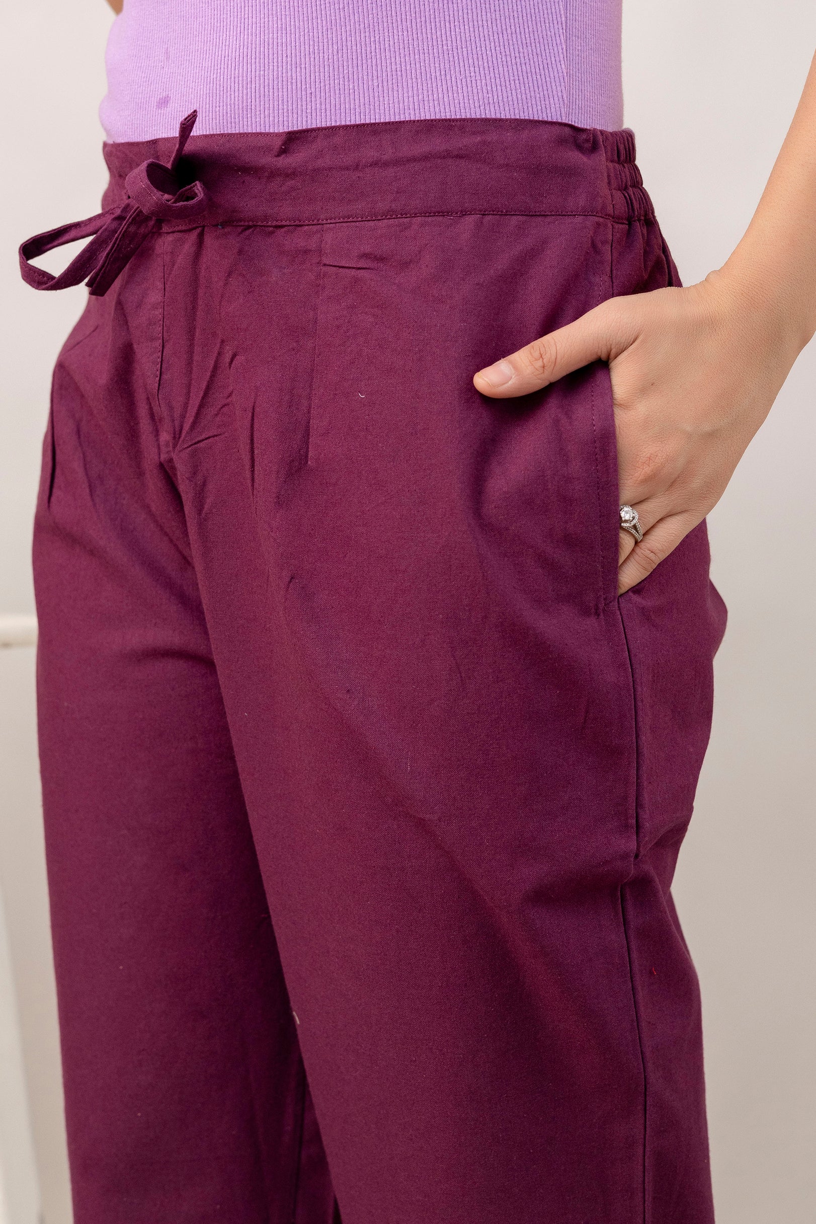 PURE COTTON PANT - WINE
