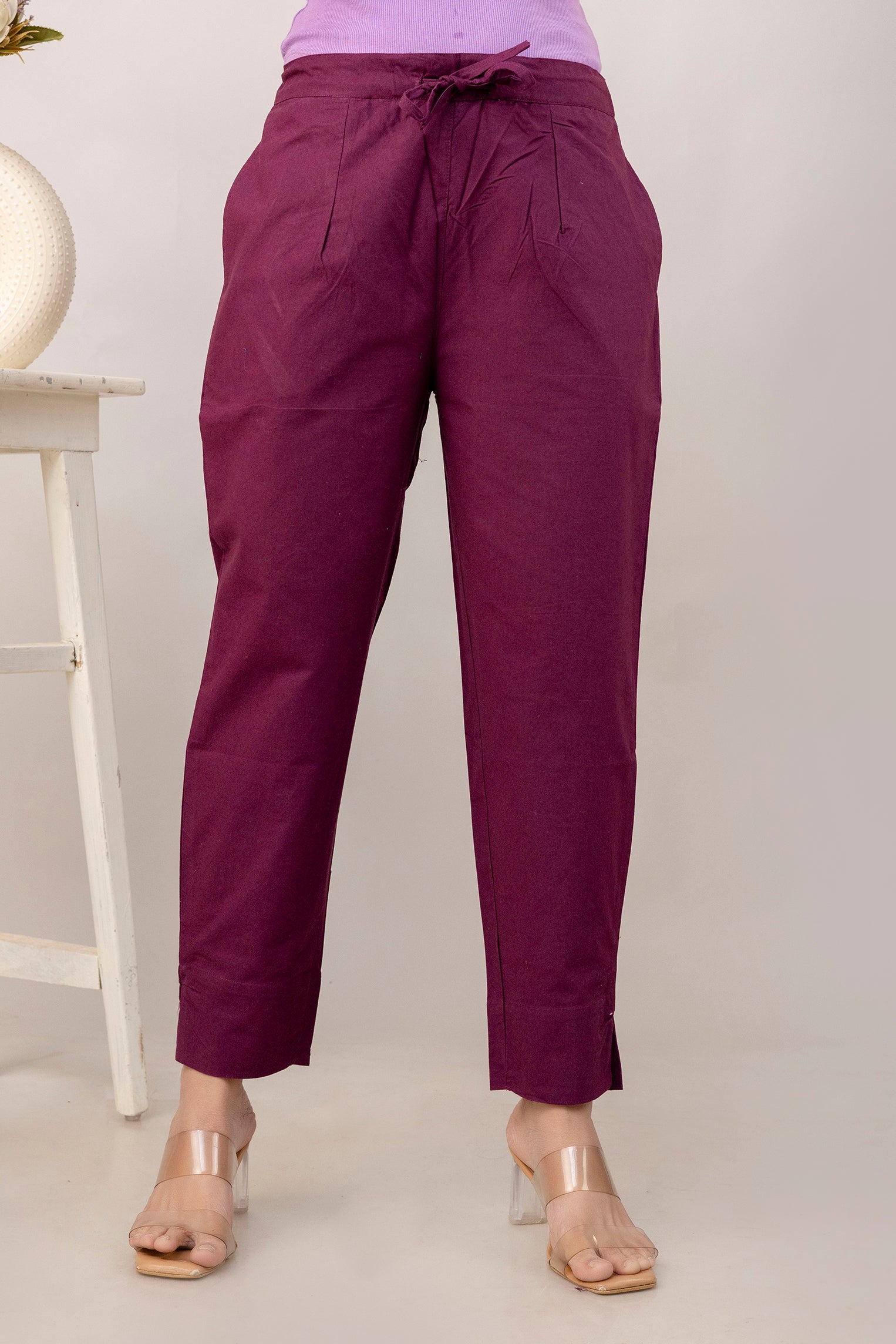 PURE COTTON PANT - WINE