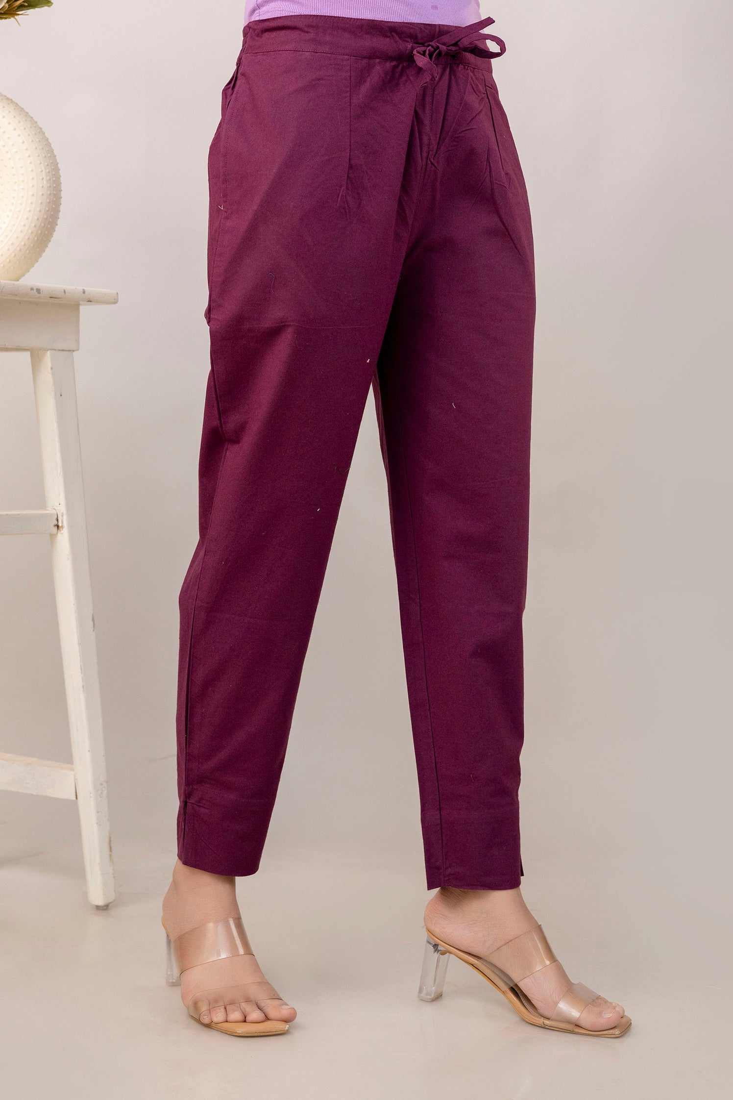 PURE COTTON PANT - WINE