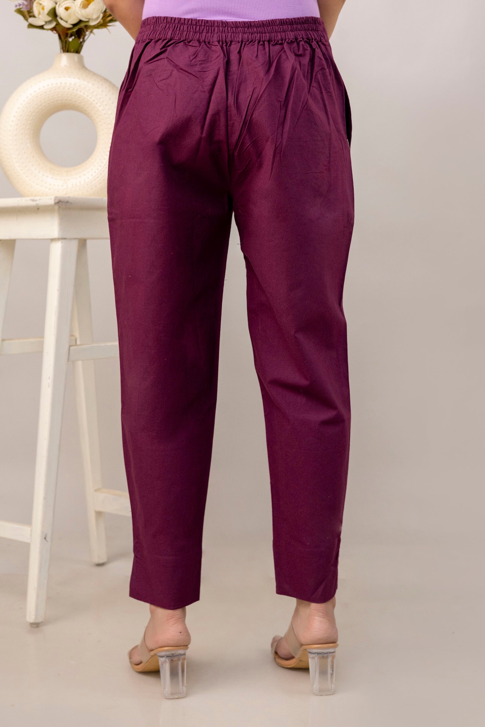 PURE COTTON PANT - WINE
