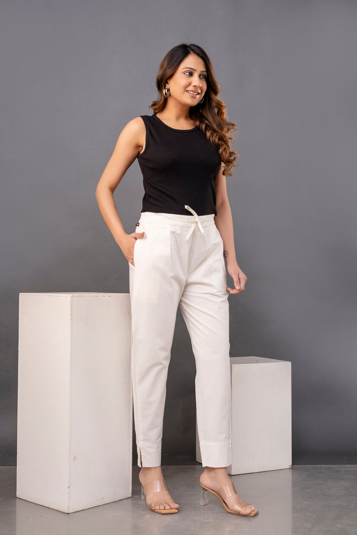 PURE COTTON PANT - OFF WHITE