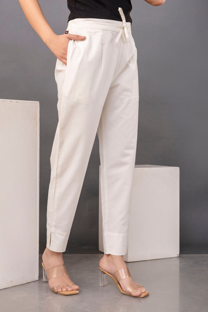 PURE COTTON PANT - OFF WHITE