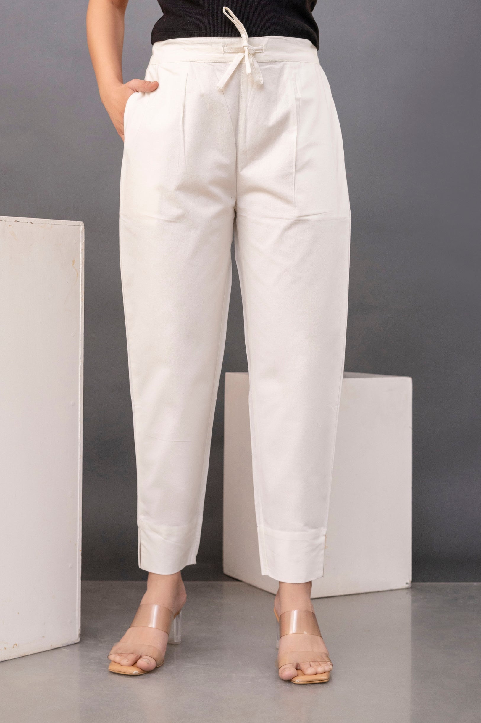 PURE COTTON PANT - OFF WHITE