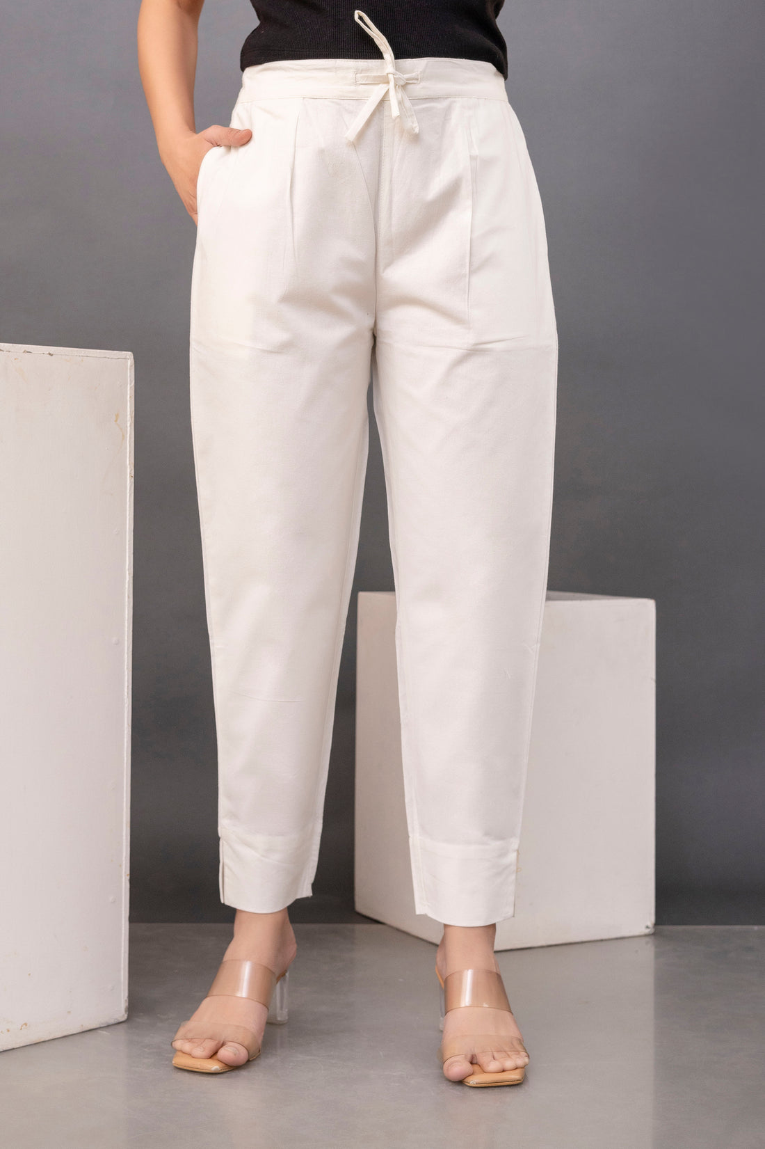 PURE COTTON PANT - OFF WHITE