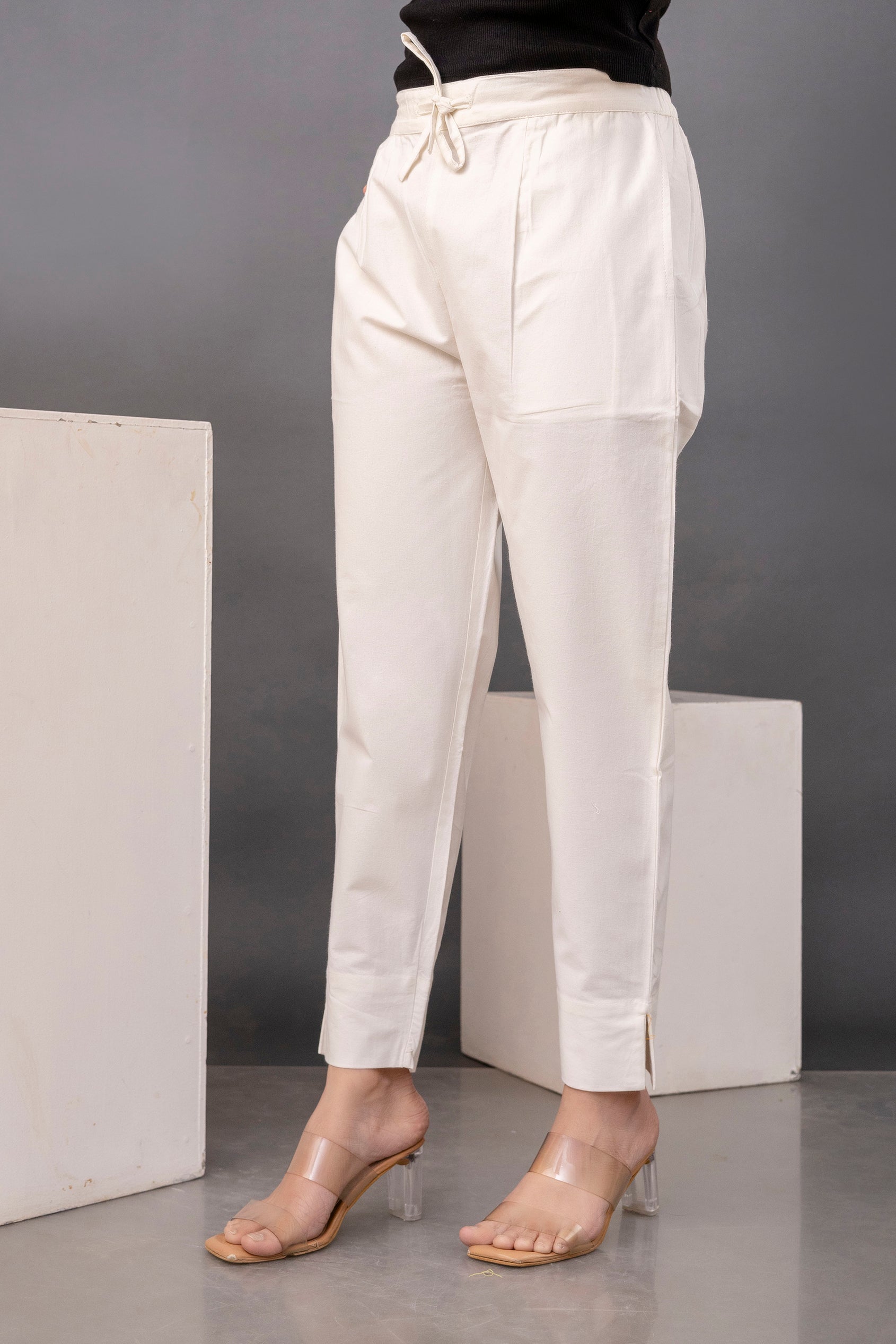 PURE COTTON PANT - OFF WHITE