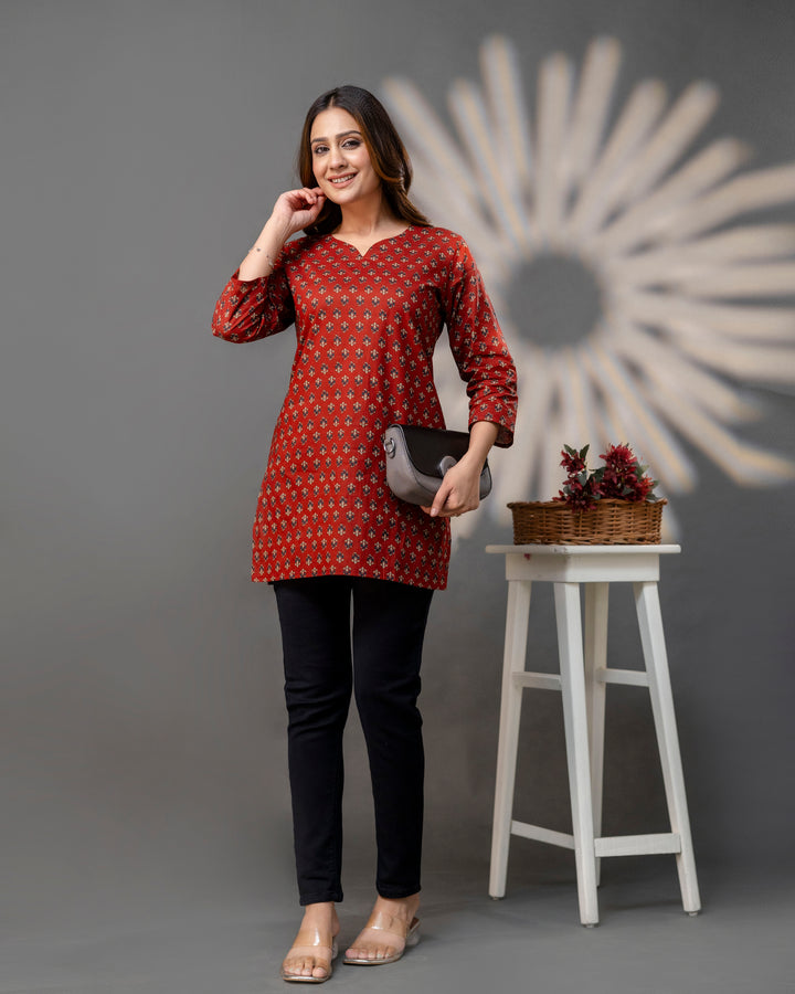 The Rustic Red Short Top