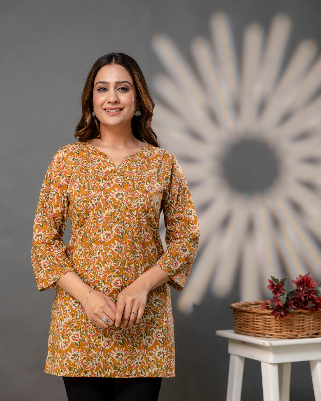 The Ochre Floral Short Top