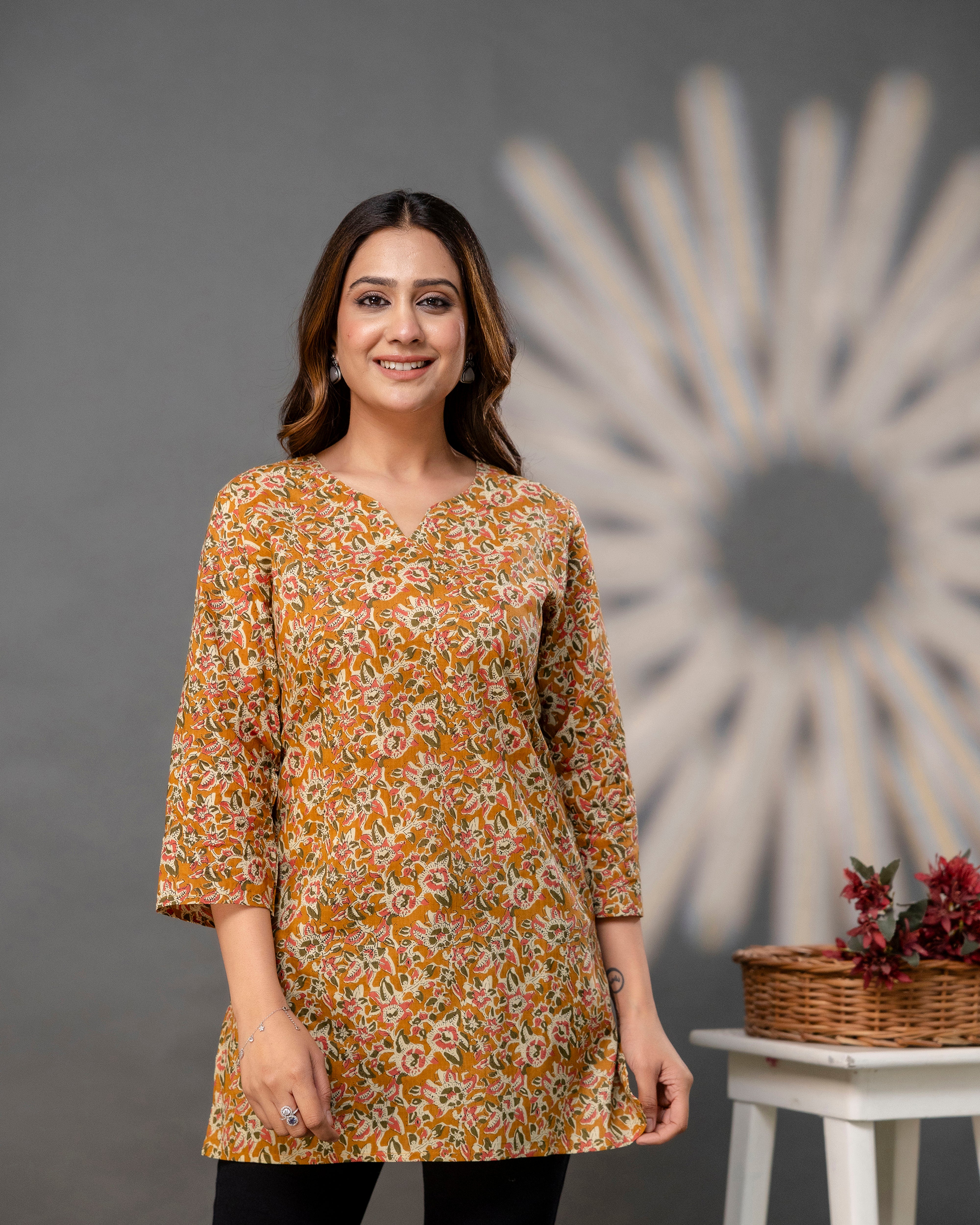 The Ochre Floral Short Top