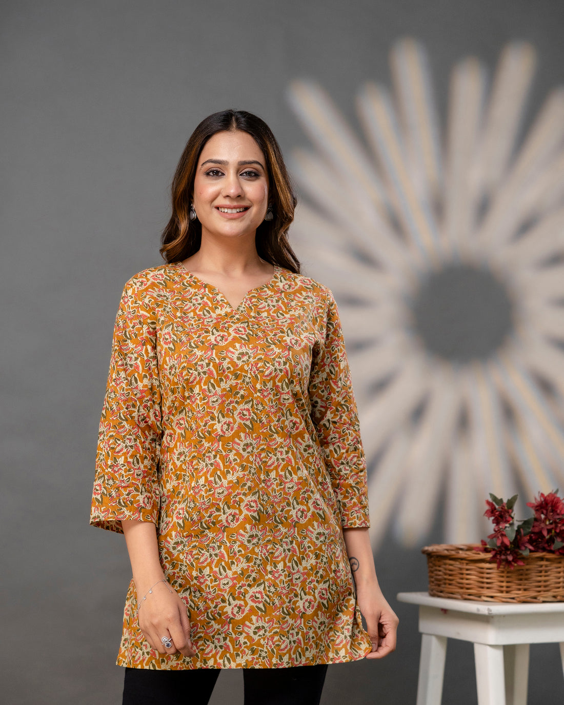 The Ochre Floral Short Top