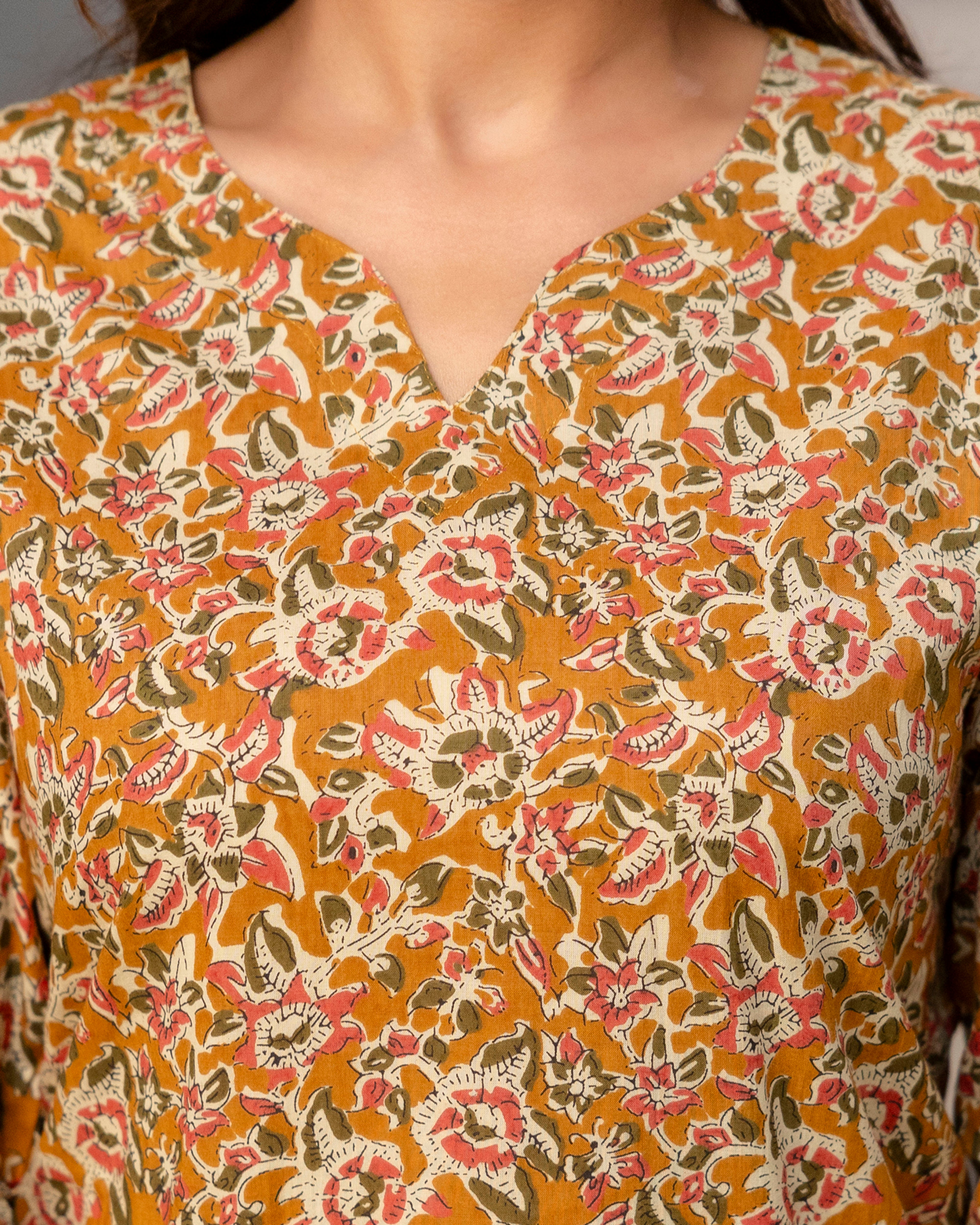 The Ochre Floral Short Top