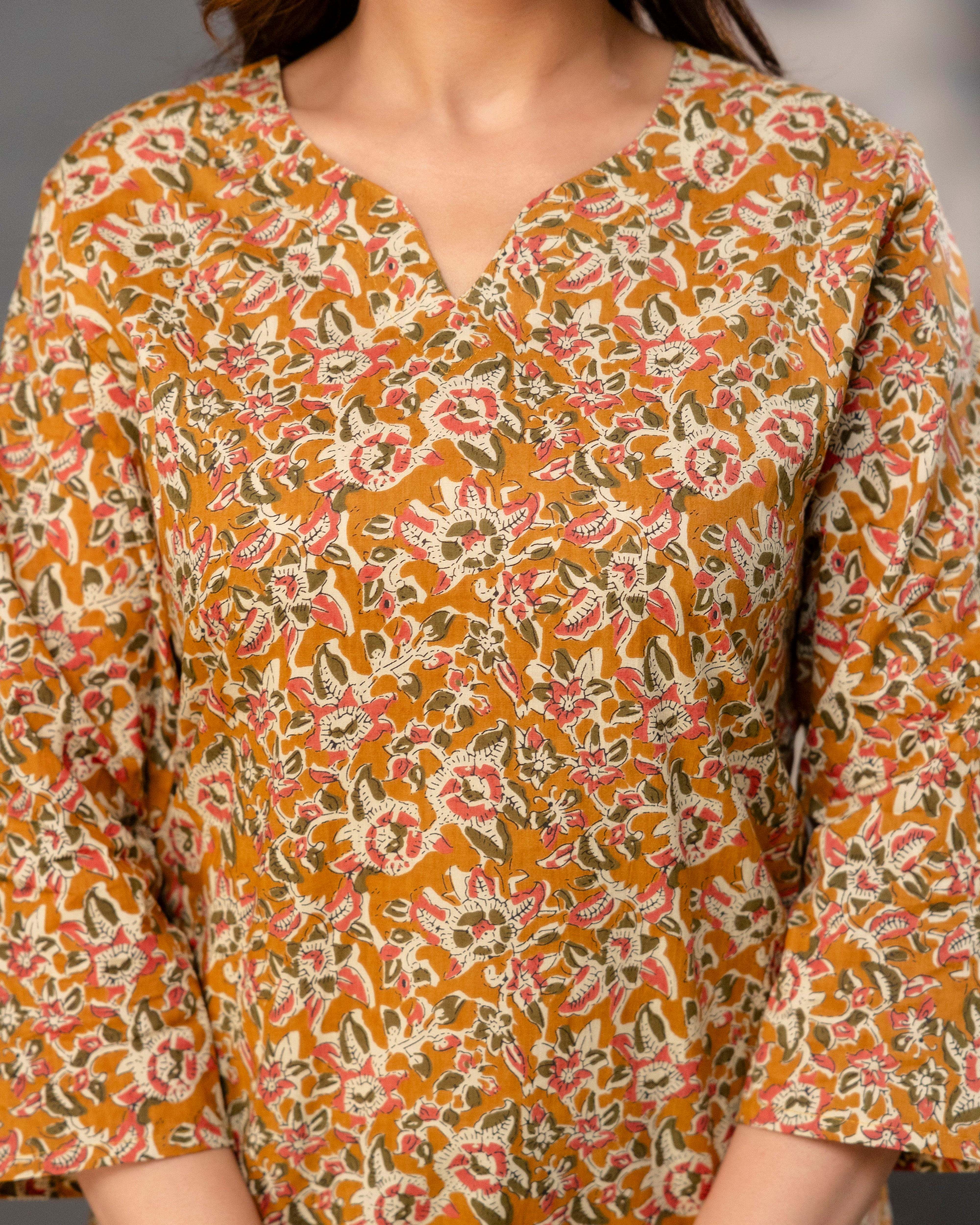 The Ochre Floral Short Top