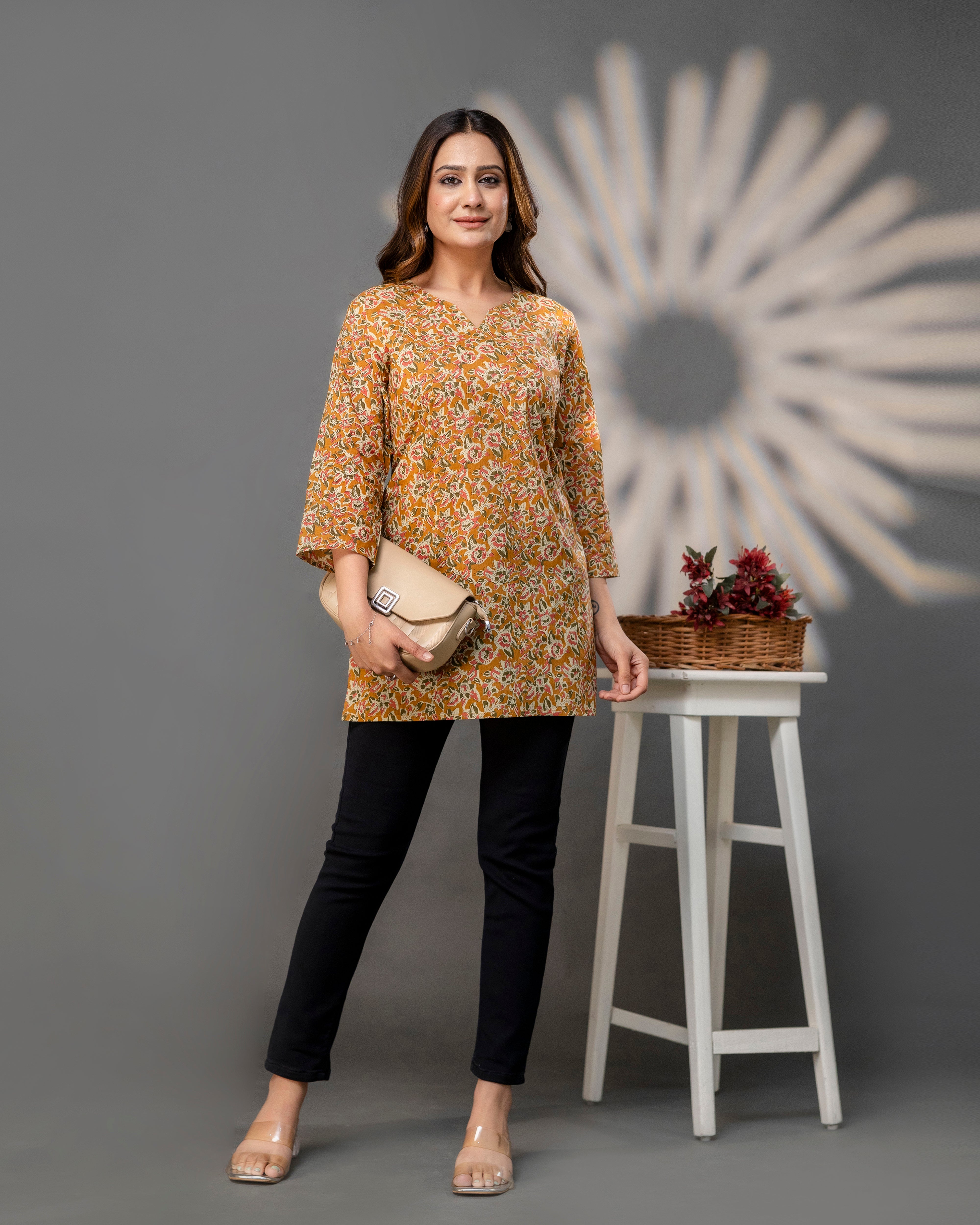 The Ochre Floral Short Top