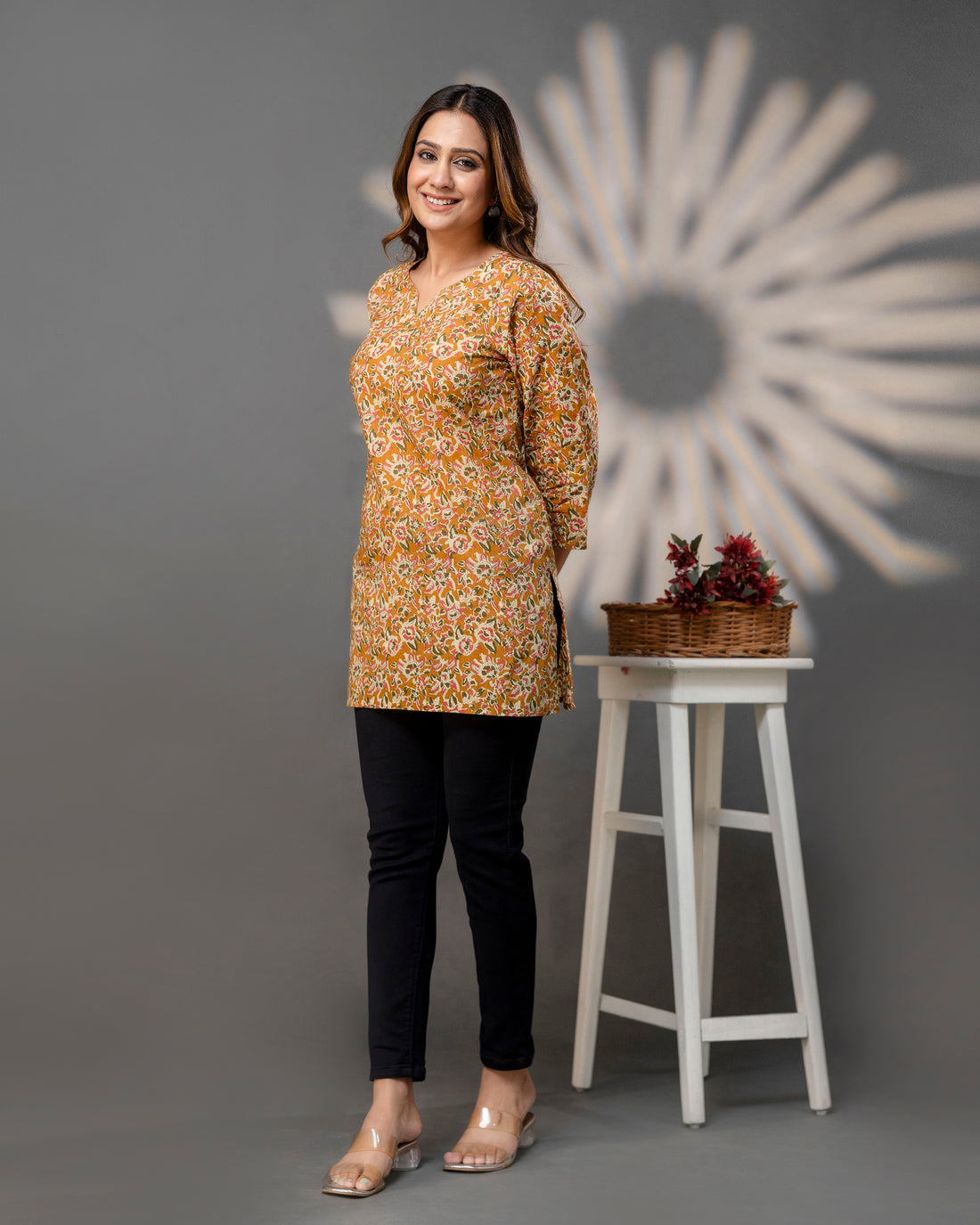 The Ochre Floral Short Top