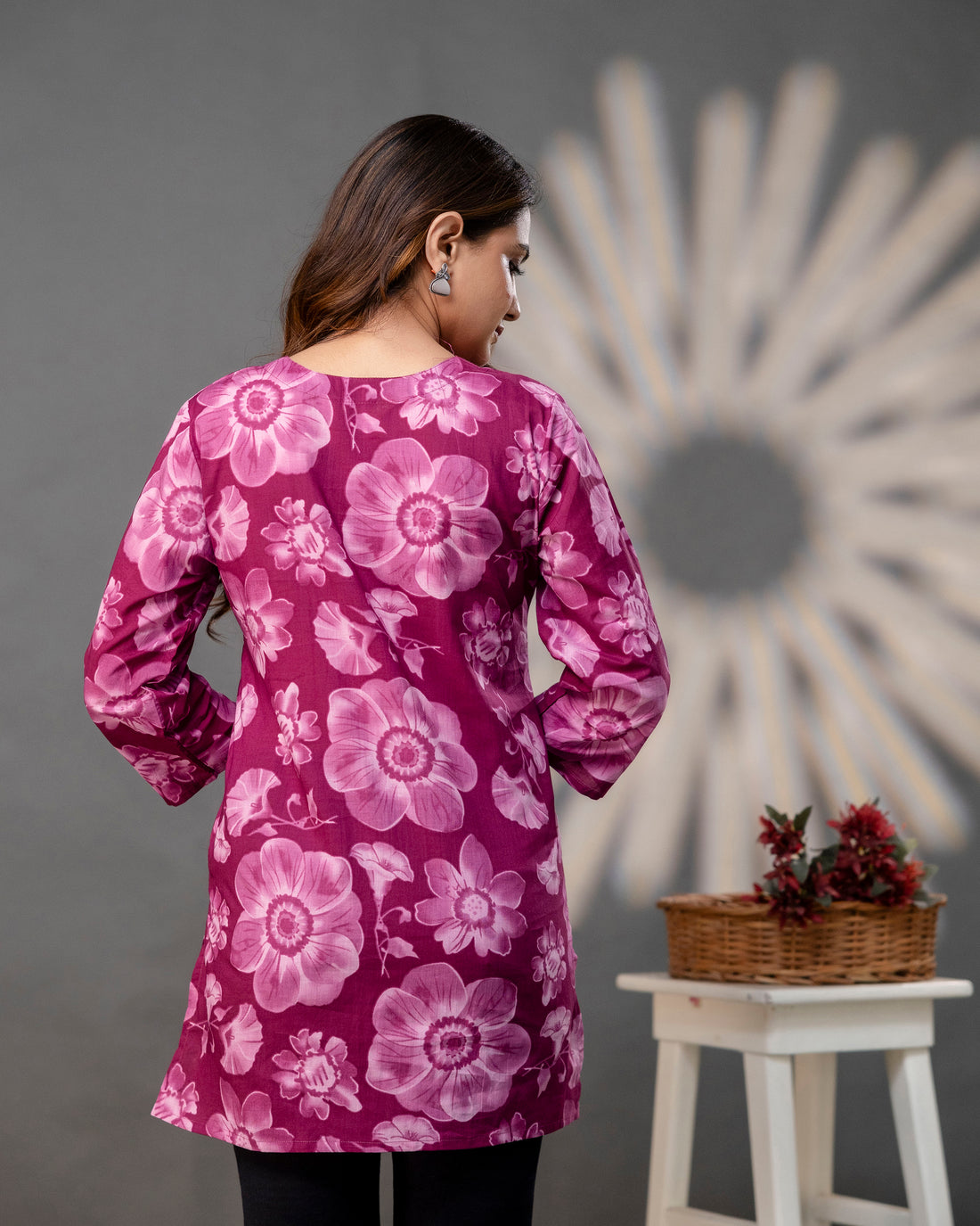 The Magenta Floral Short Top