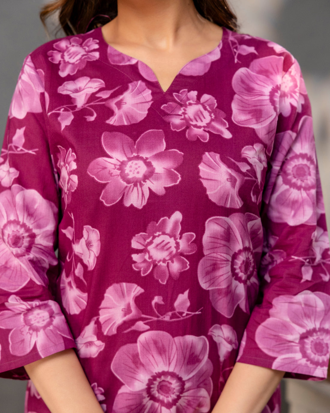 The Magenta Floral Short Top