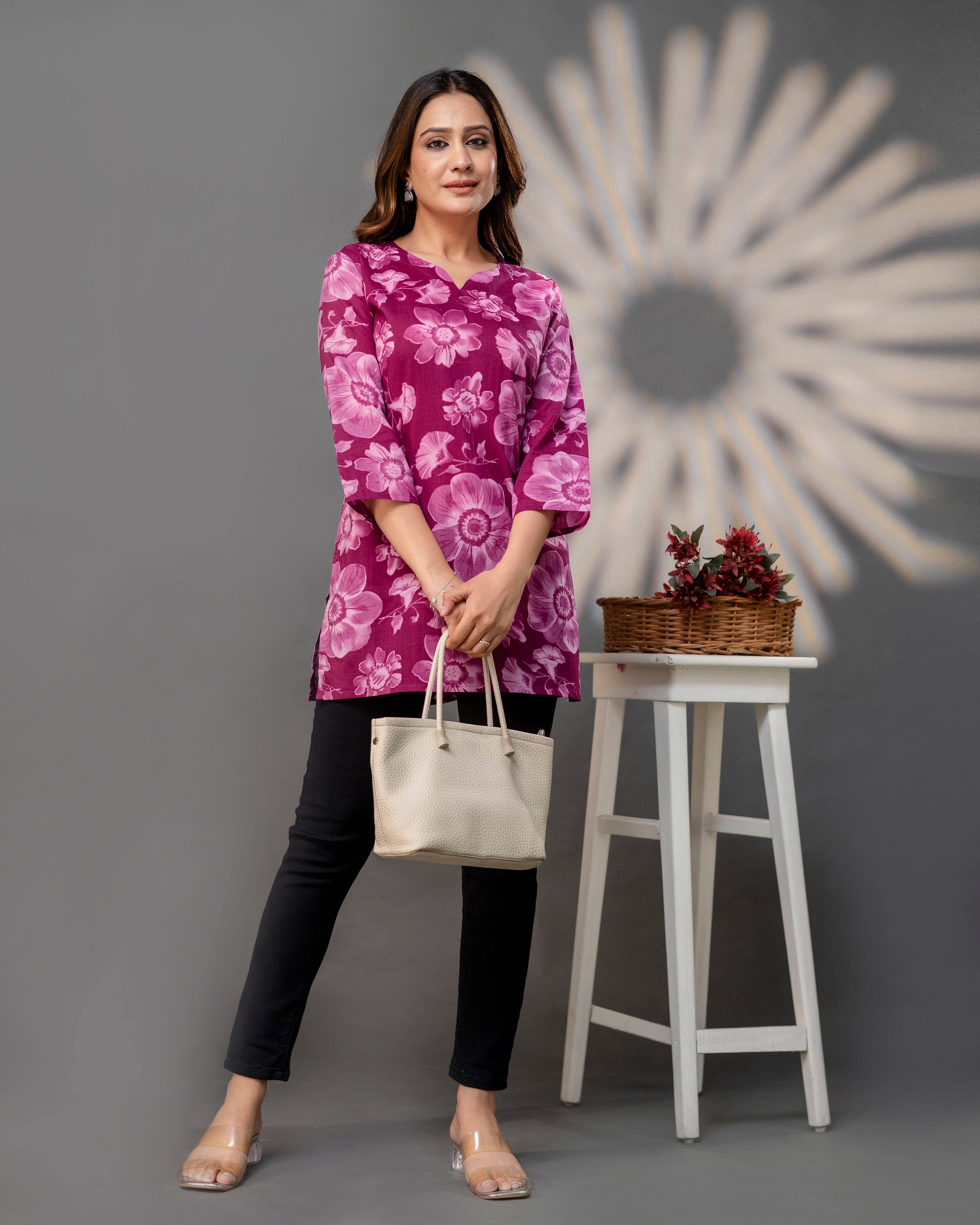 The Magenta Floral Short Top