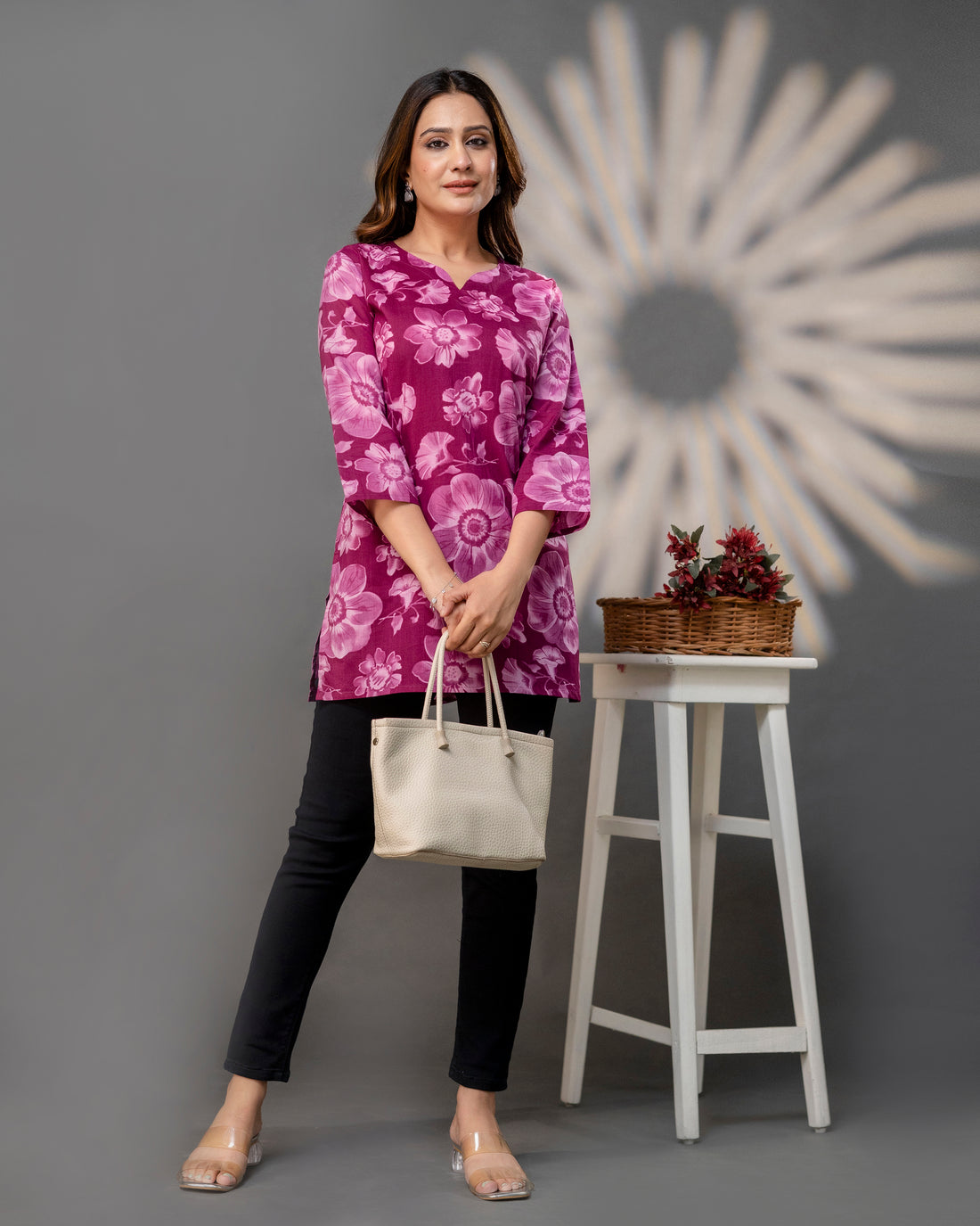 The Magenta Floral Short Top