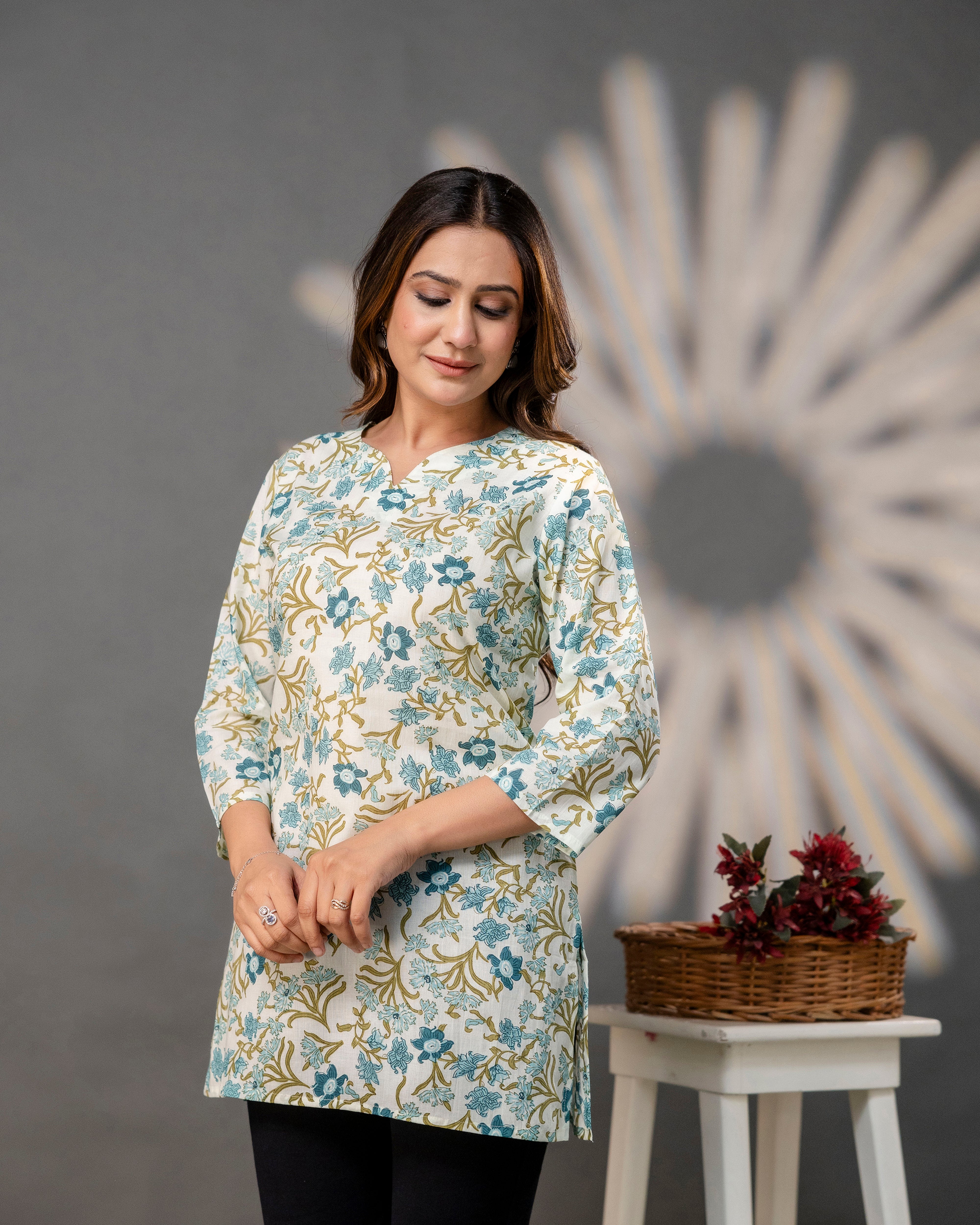 The Azure Garden Short Top