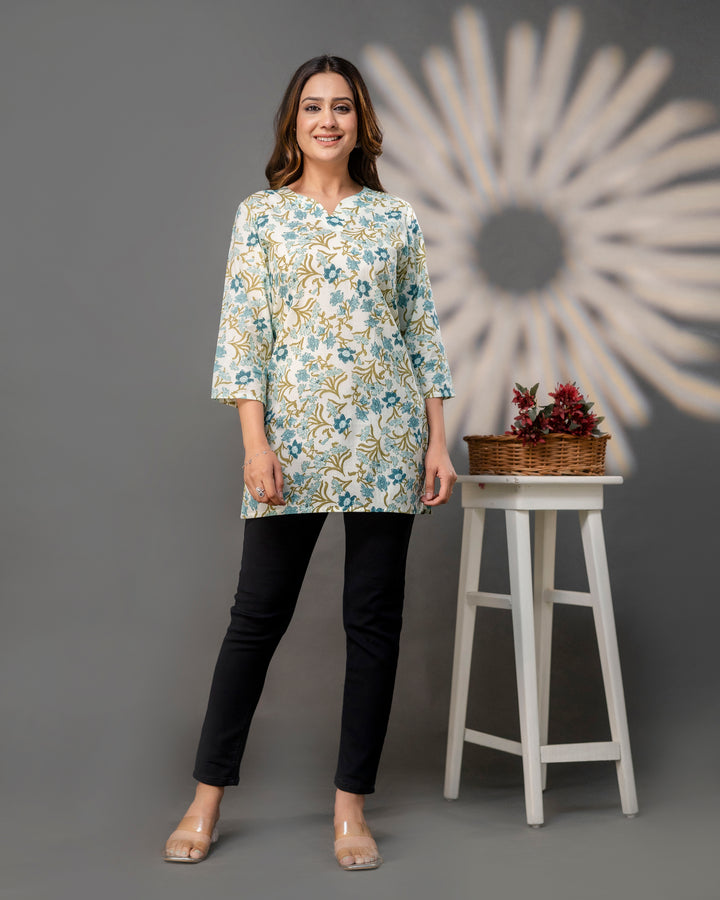 The Azure Garden Short Top