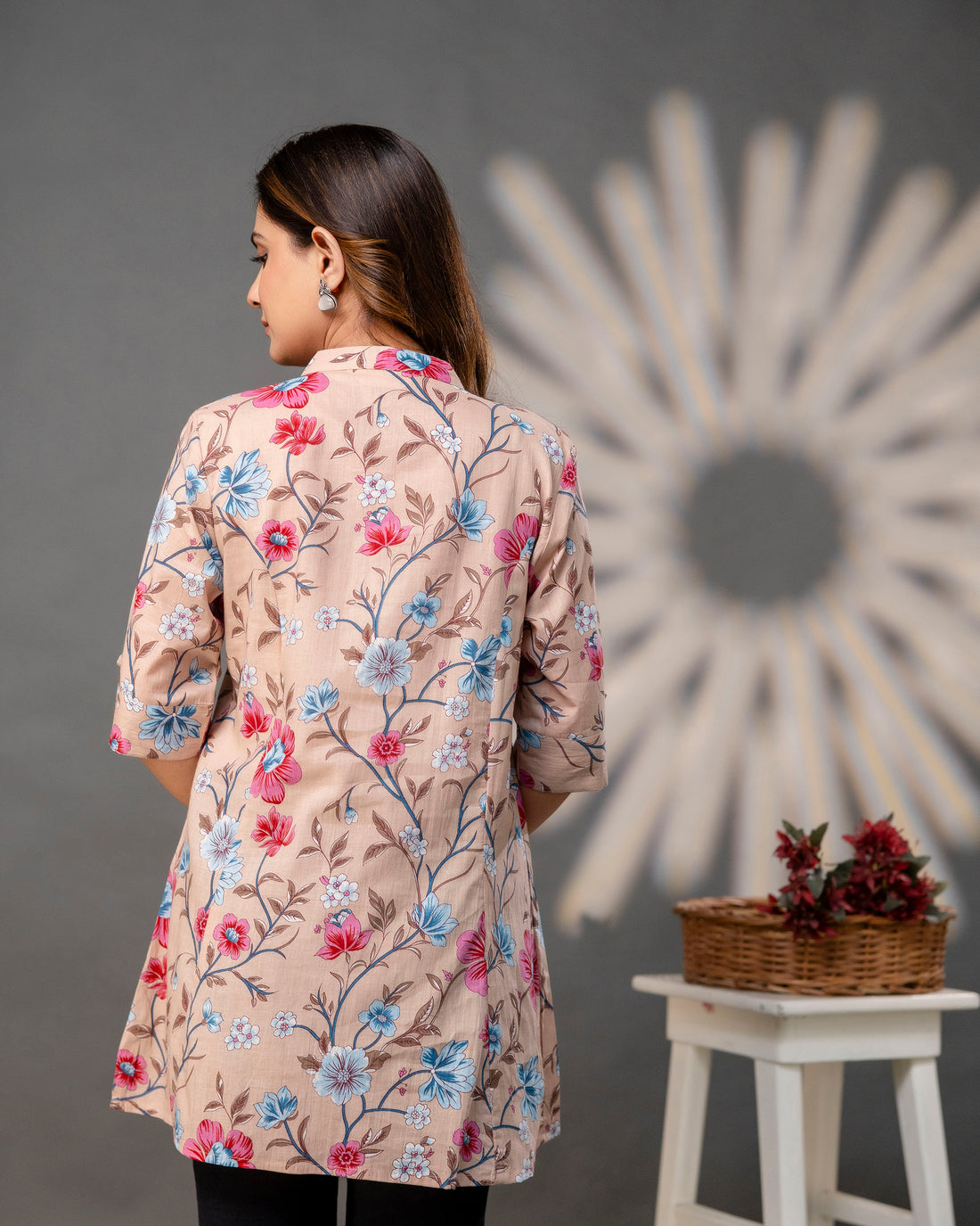 The  Dusty Rose Floral Princess Cut Top