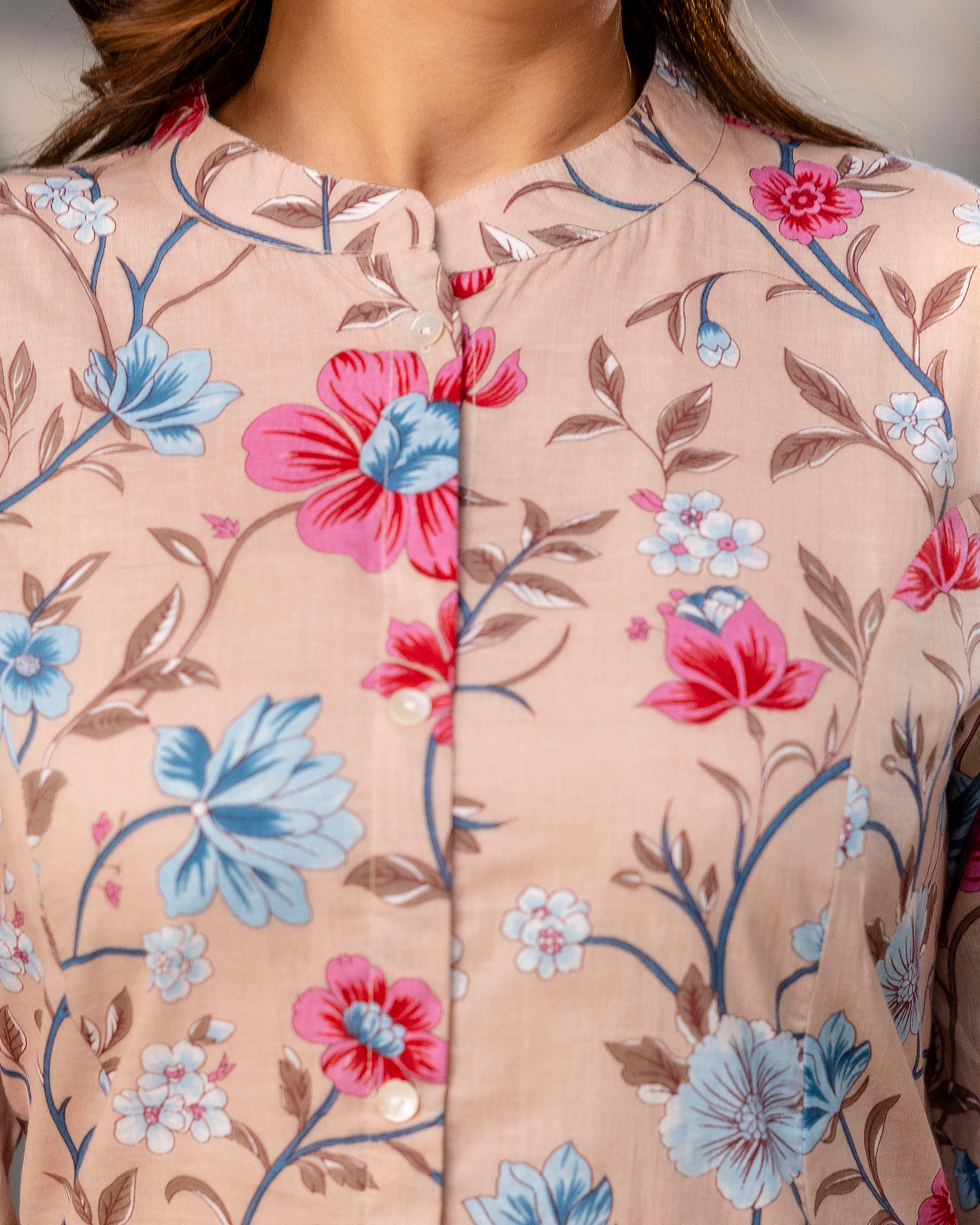 The  Dusty Rose Floral Princess Cut Top